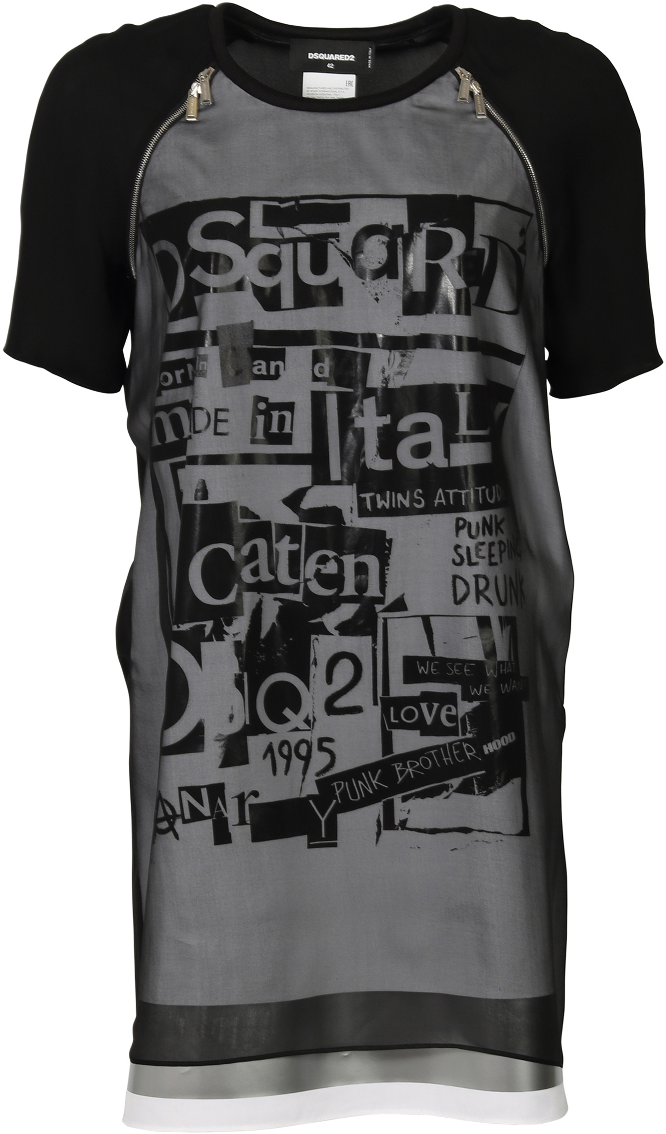 D2 Dsquared T-Shirt Dress Printed Black