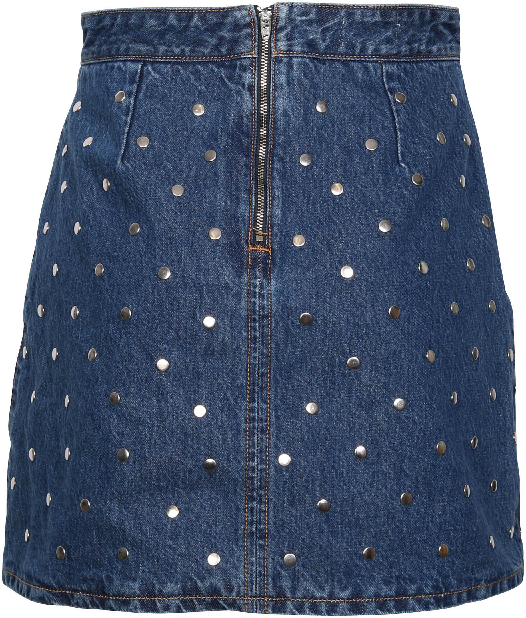 Ganni Organic Denim Skirt Studs Blue