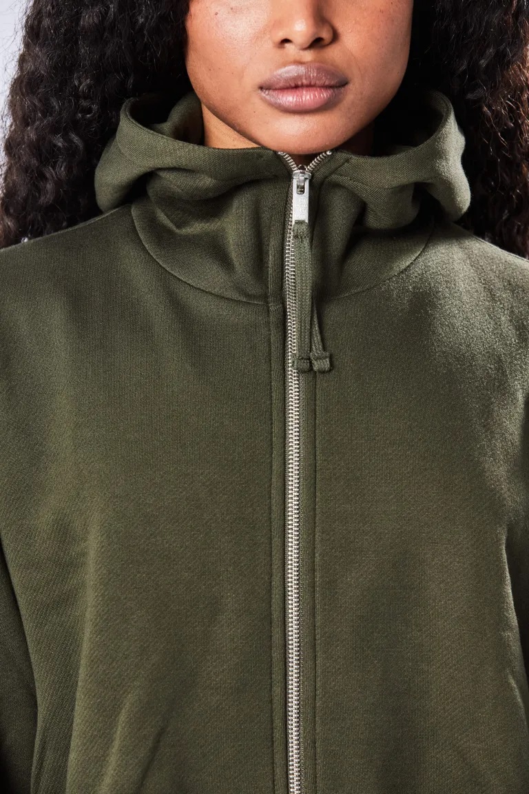 THOM KROM Soft Hooded Sweatjacket in Green XS