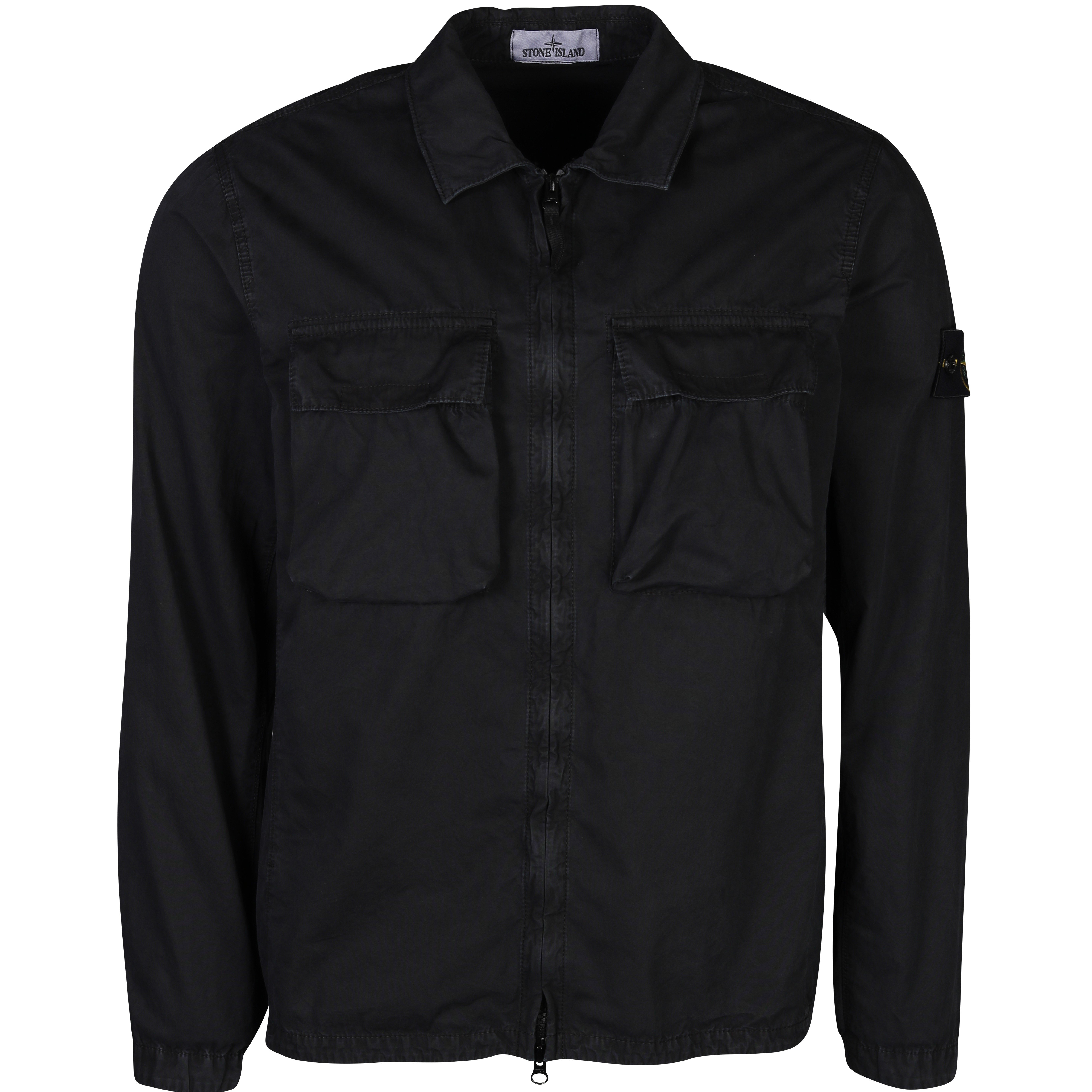 Stone Island Cotton Overshirt Washed Black