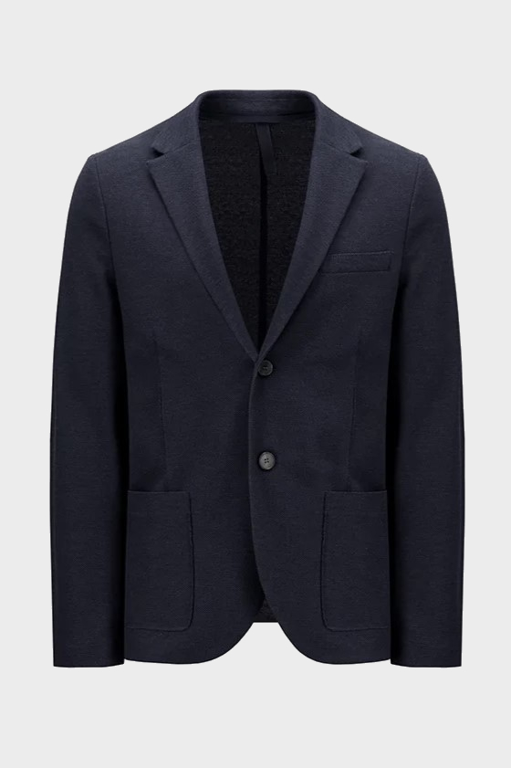 HARRIS WHARF Loro Piana Light Cotton Blazer in Navy 56