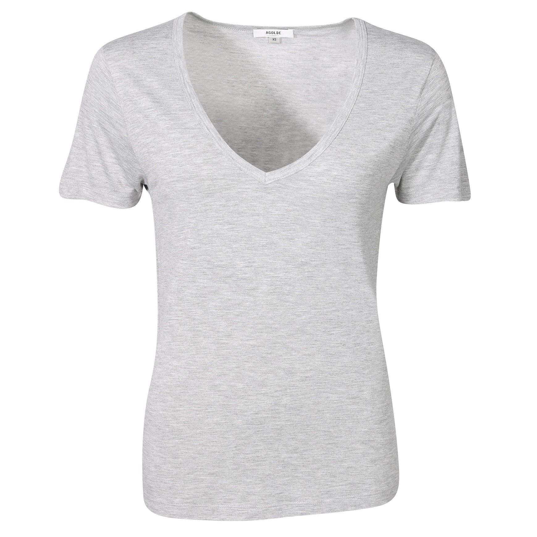 AGOLDE Cameron V-Neck Tee in Heather Grey XS