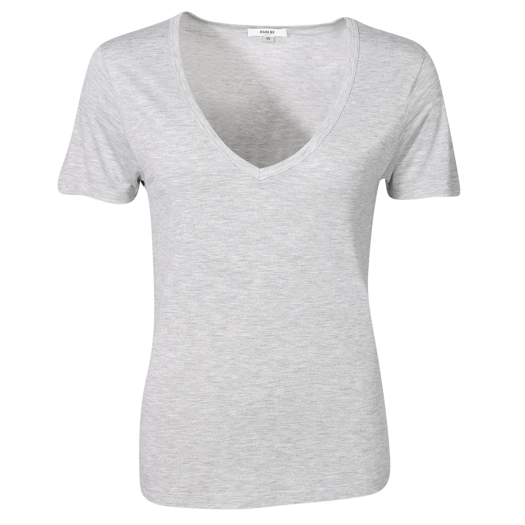 AGOLDE Cameron V-Neck Tee in Heather Grey