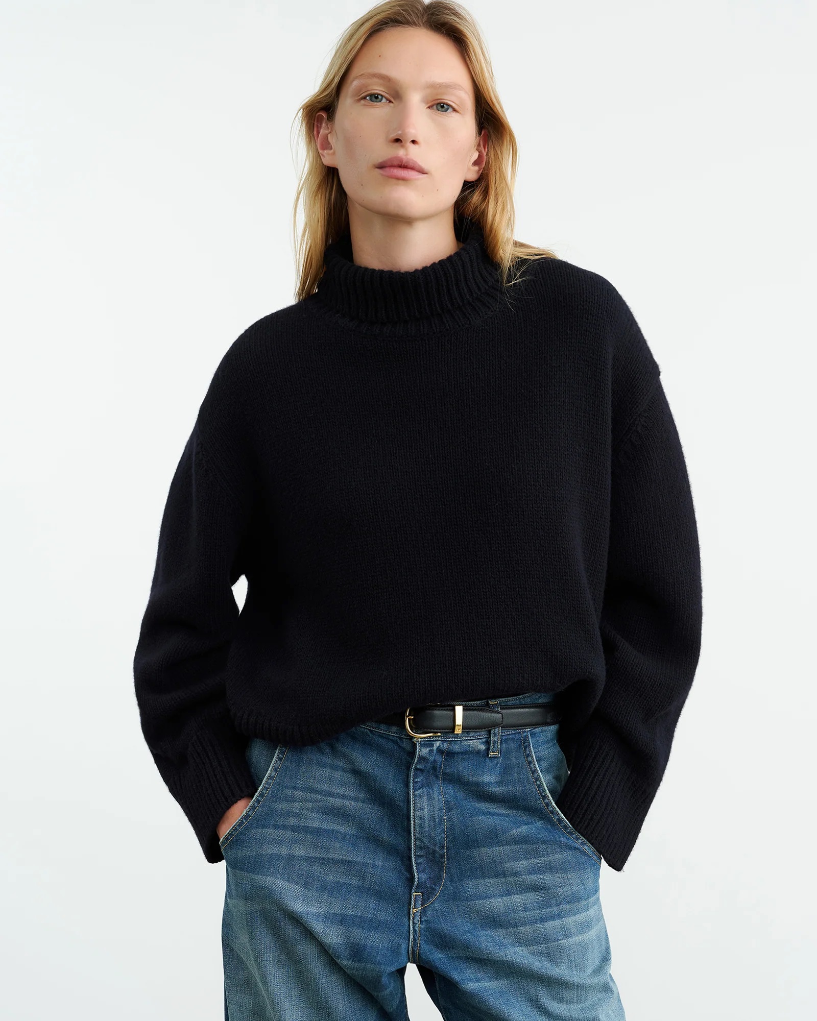 NILI LOTAN Omaira Turtleneck Knit Sweater in Army Green