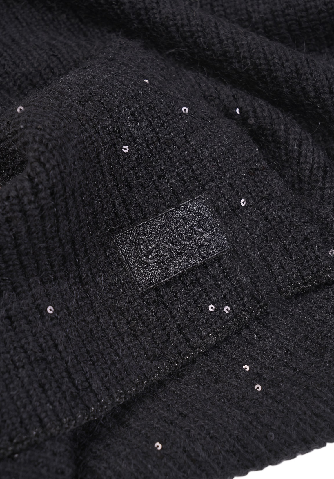 Lala Berlin Scarf Avery in Black Sequins