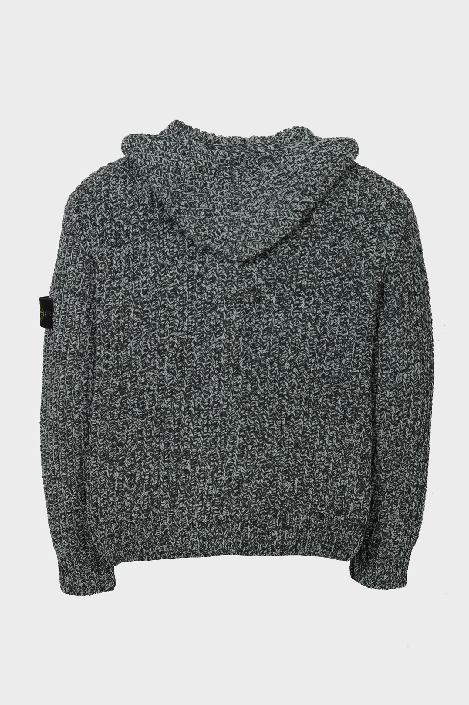 STONE ISLAND Chenille Knit Jacket in Sage Green Melange