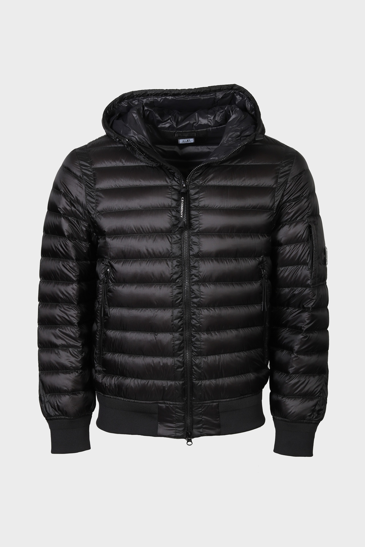 C.P. COMPANY D.D. Shell Hodded Light Down Jacket in Black