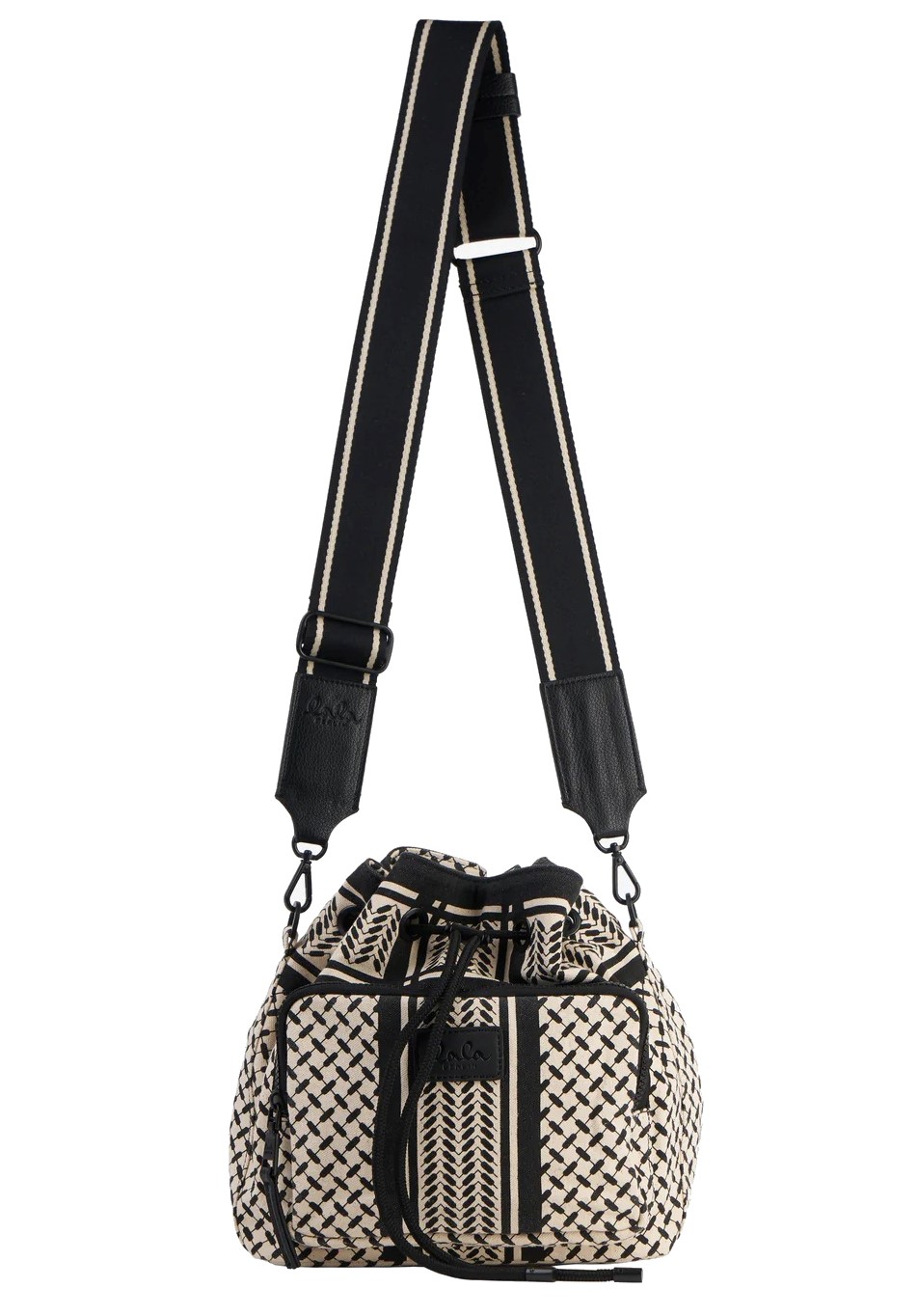 LALA BERLIN Bucket Bag Minka in Heritage Stripe Black
