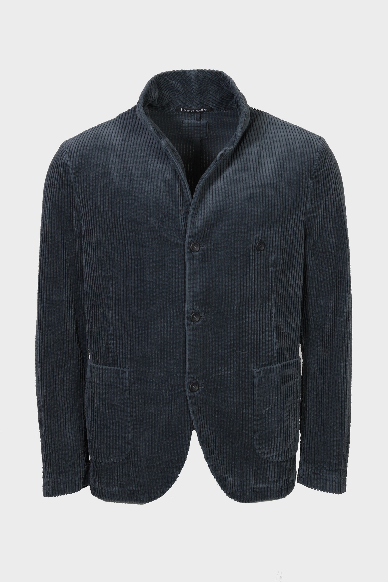 HANNES ROETHER Corduroy Jacket in Blue Grey