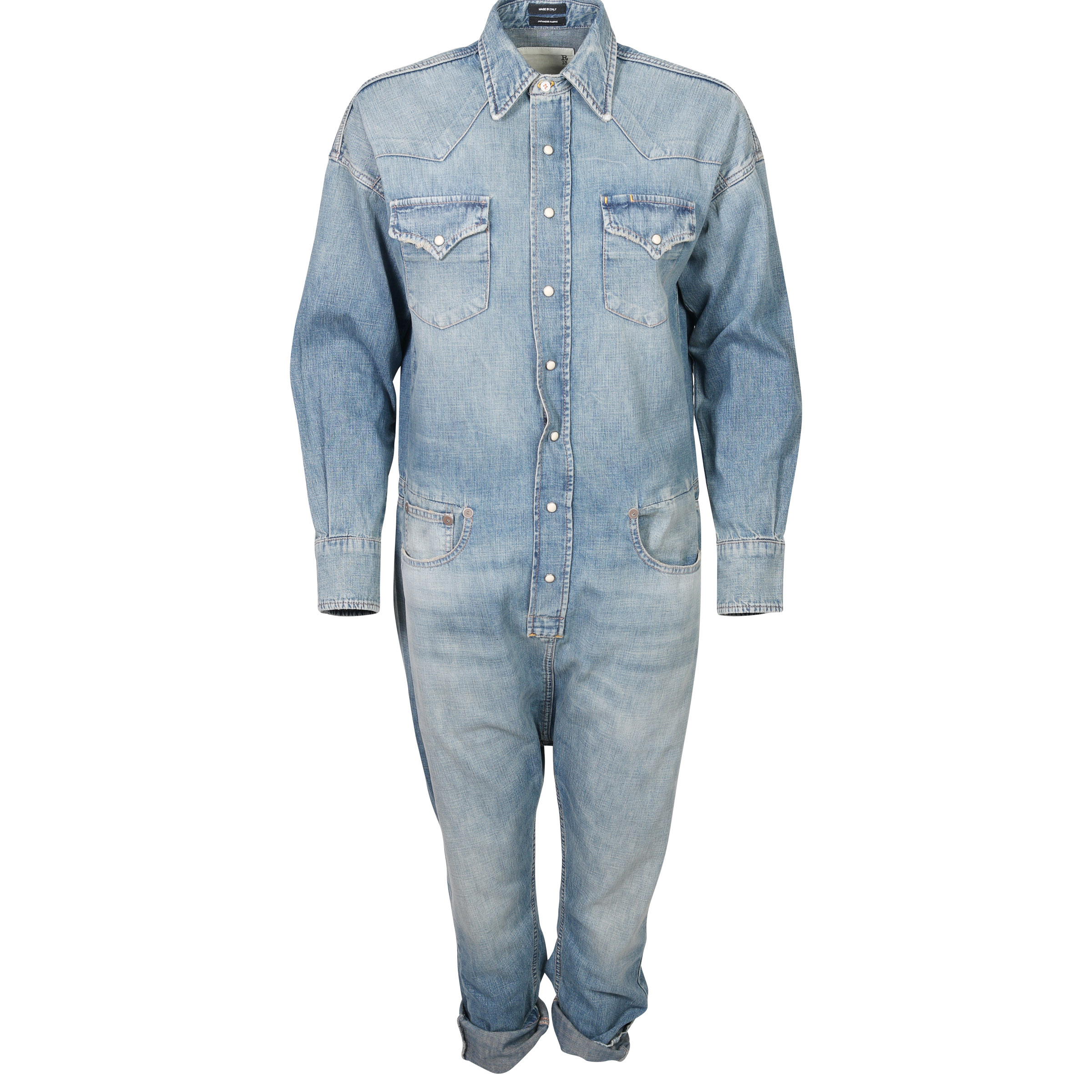 R13 Cowboy Jumpsuit Dekalb Blue Washed