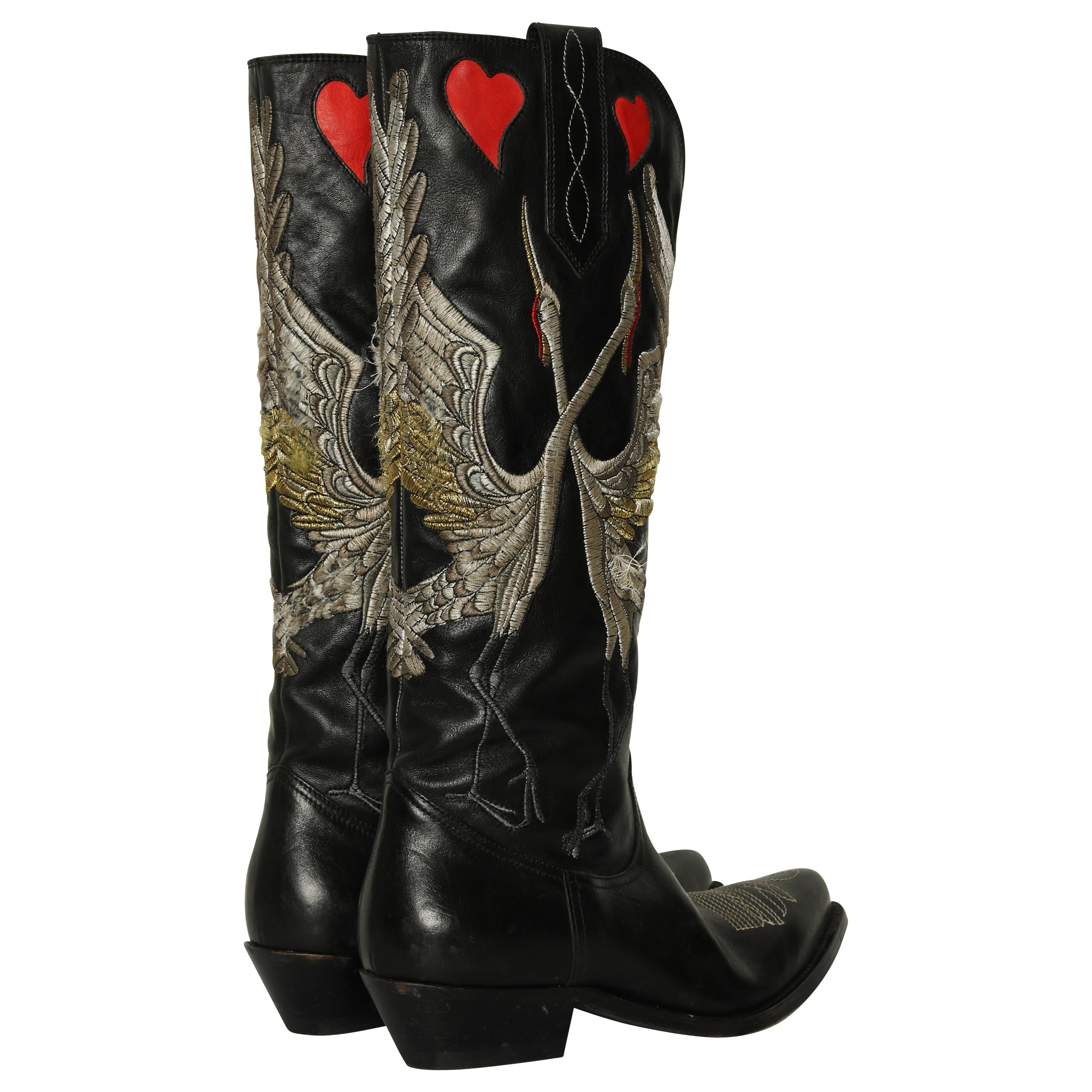 Golden Goose Boots Wish Star Black Love 39