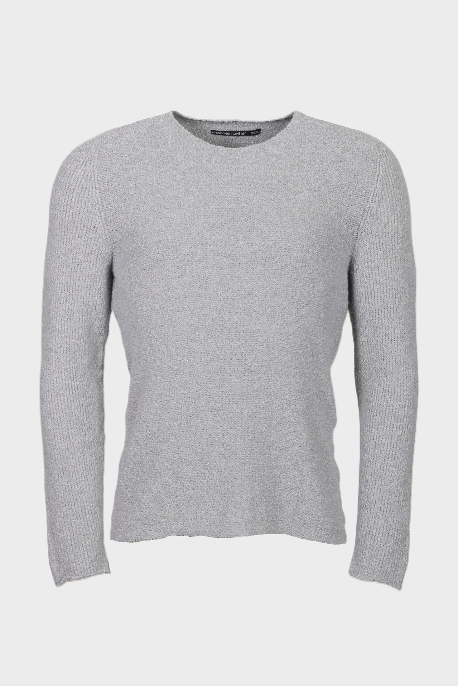HANNES ROETHER Cotton Knit Pullover in Grey