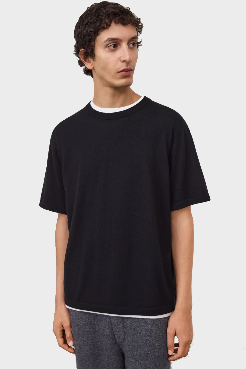 LISA YANG Bradley Cotton/Cashmere T-Shirt in Black