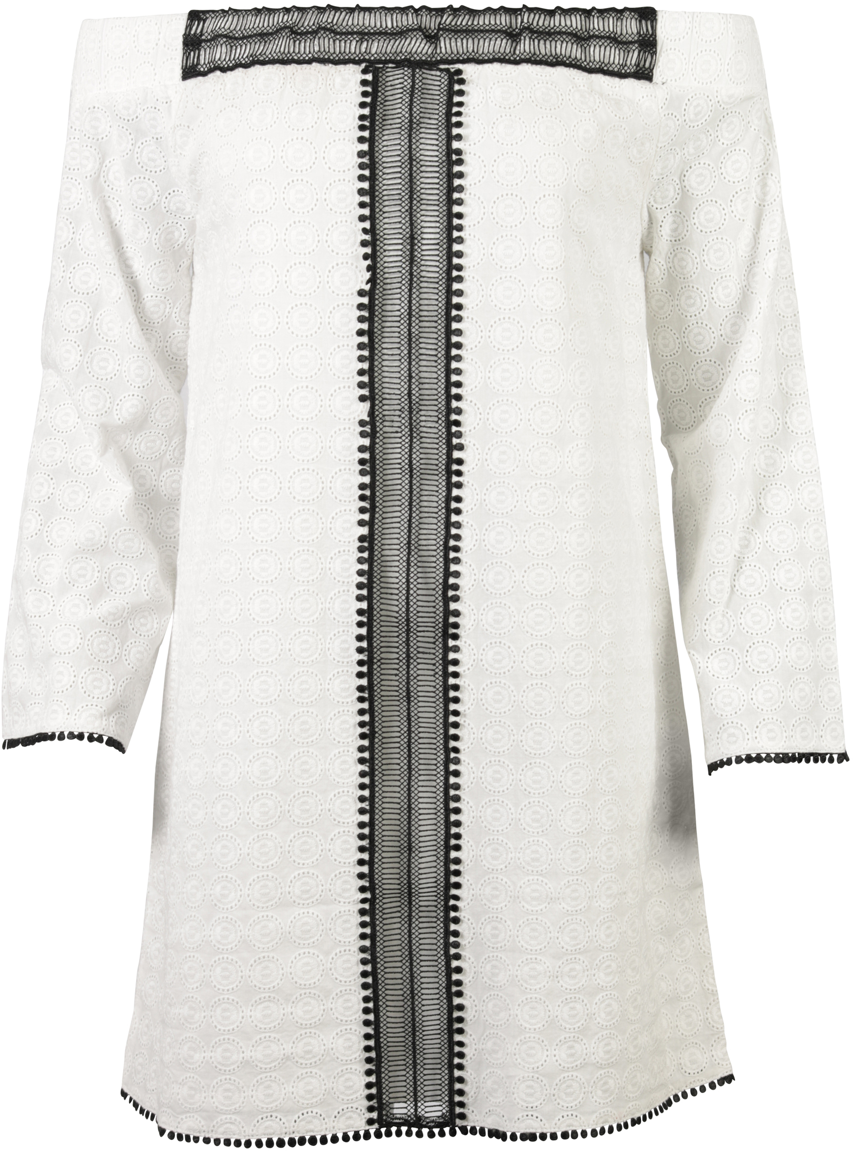 Nikkie Folklore Offshoulder Kleid schwarz/weiss 34