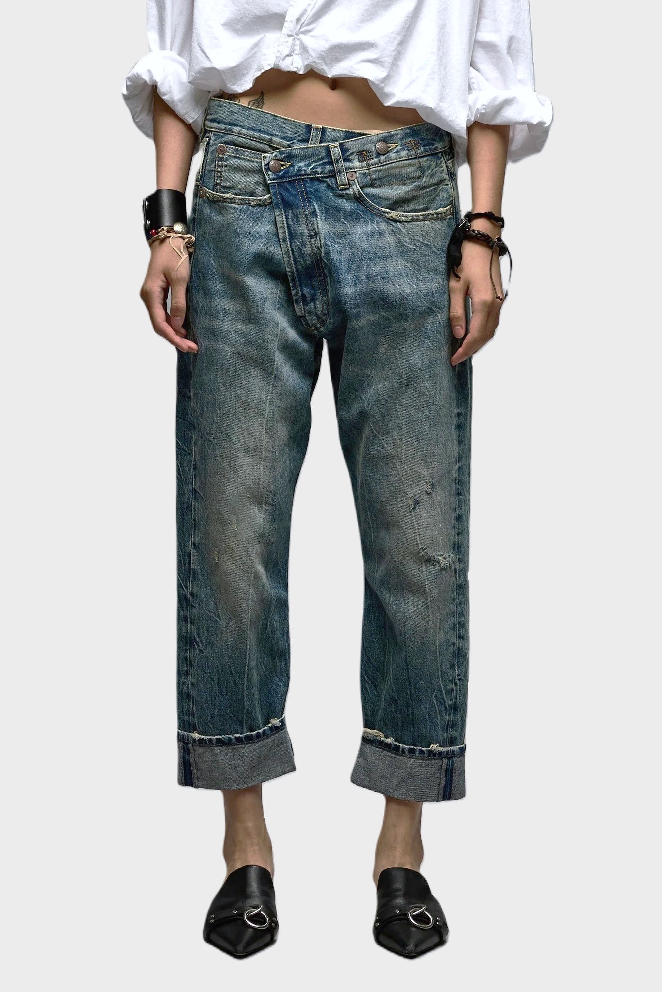 R13 Crossover Jeans in Kelly Wash 24