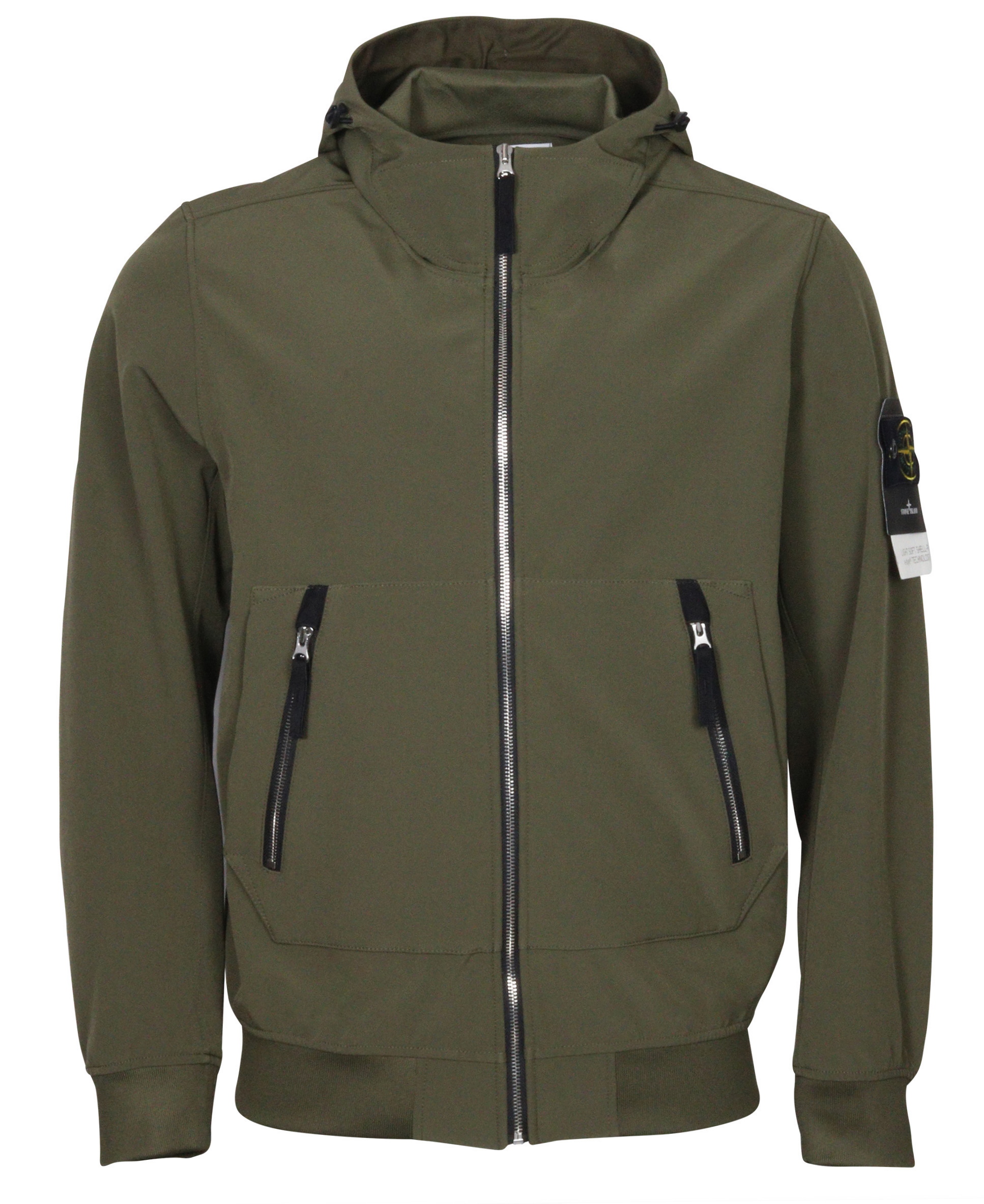 Stone Island Hooded Light Soft Shell Jacket Olive