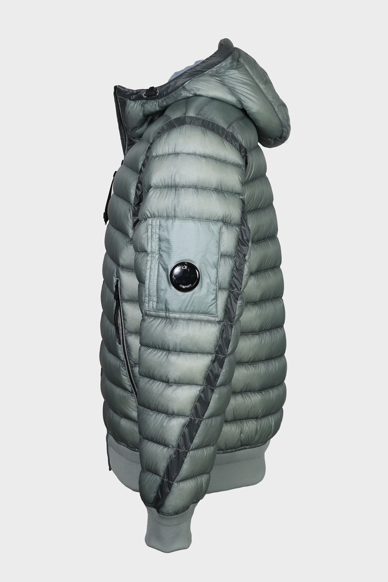 C.P. COMPANY D.D. Shell Hodded Light Down Jacket in Silver Blue