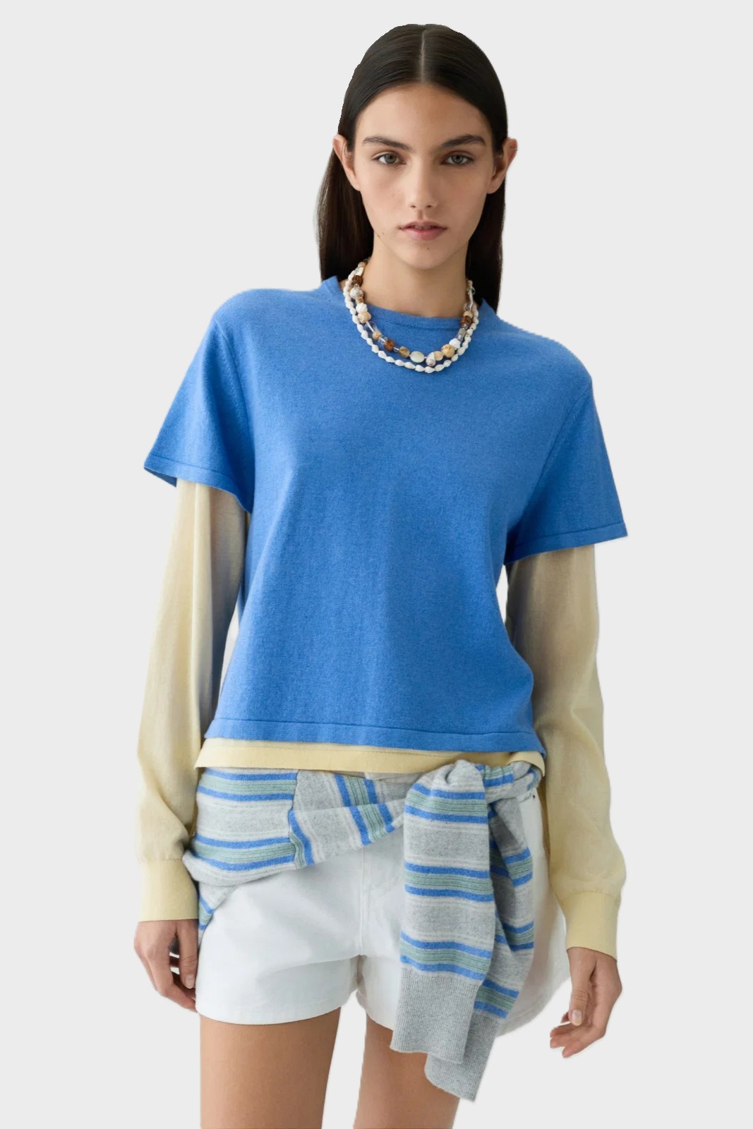 GUEST IN RESIDENCE Layer Tee in Delft Blue/Butter