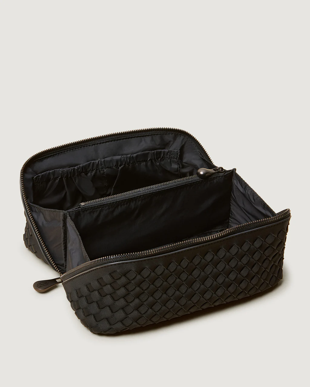 NAGHEDI Handwoven Caravan Medium Cosmetic Case in Onyx