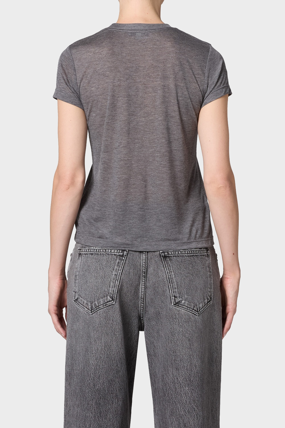 AGOLDE Adine Tencel Tee in Heathergrey