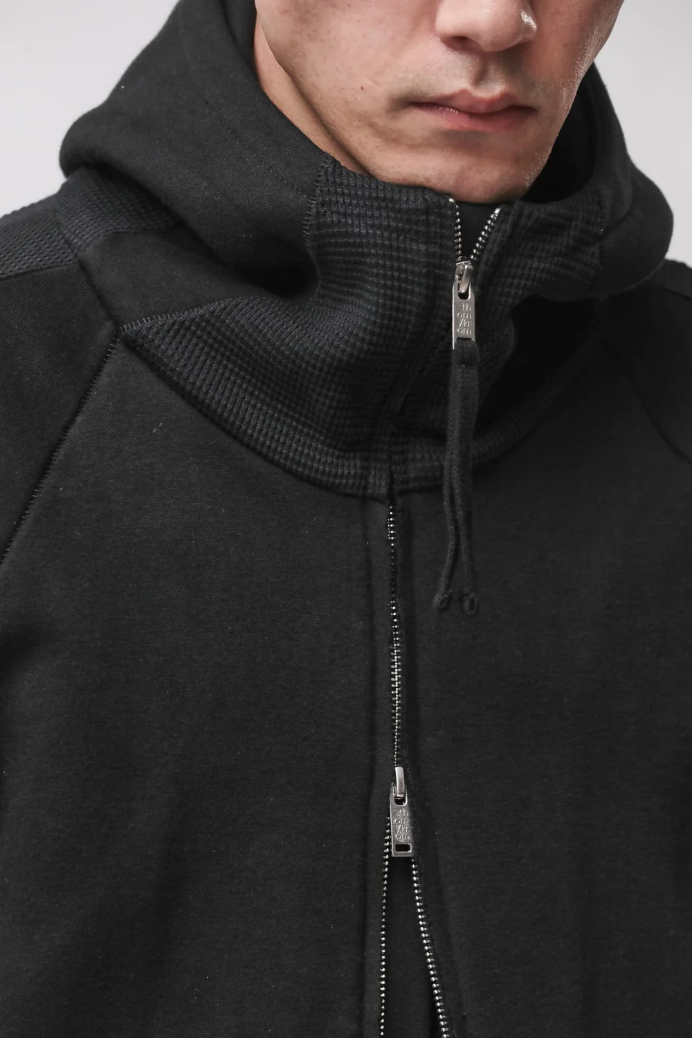 THOM KROM Zip Hoodie in Black