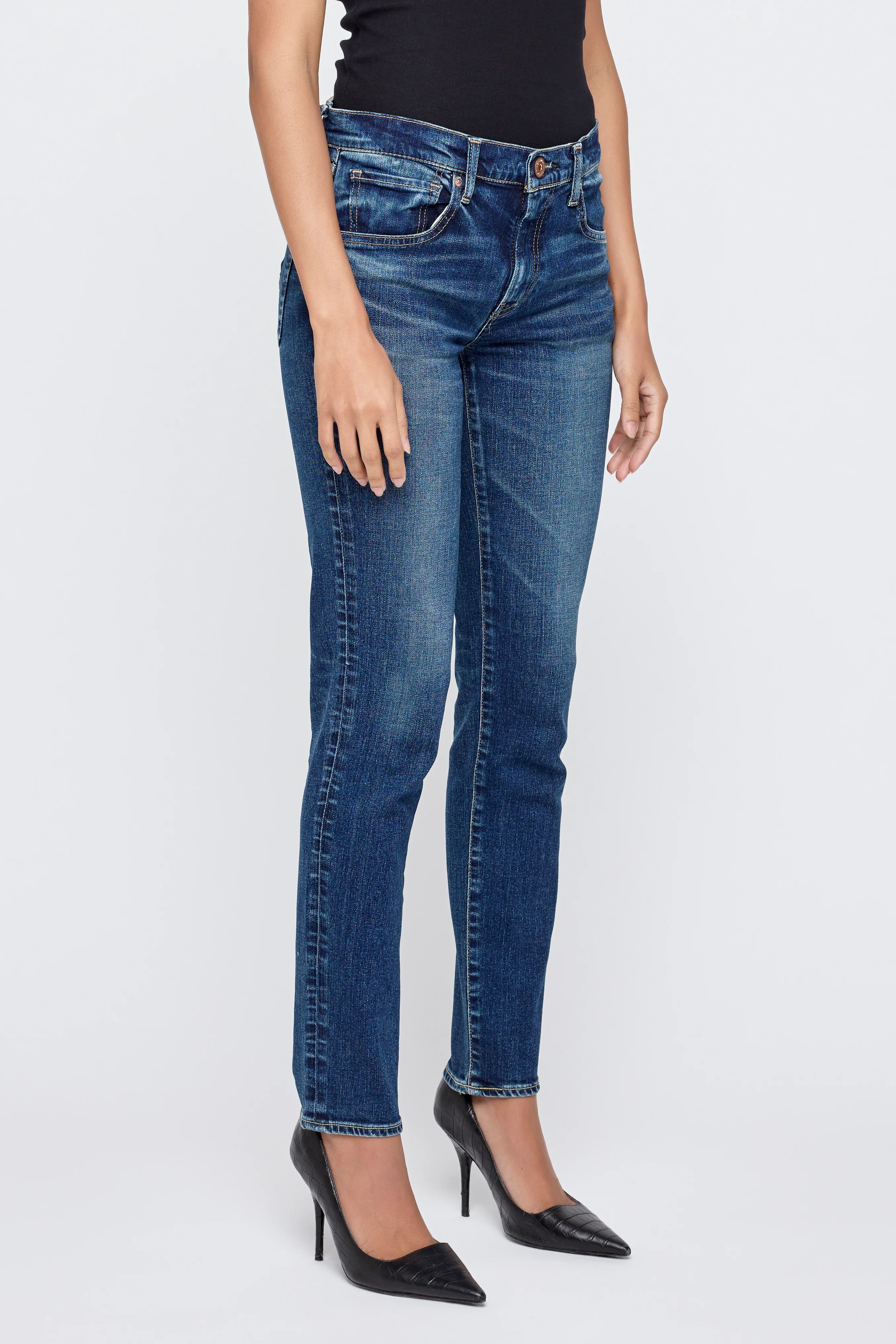 MOUSSY VINTAGE Jeans Skinny Long Clocester in Dark Blue