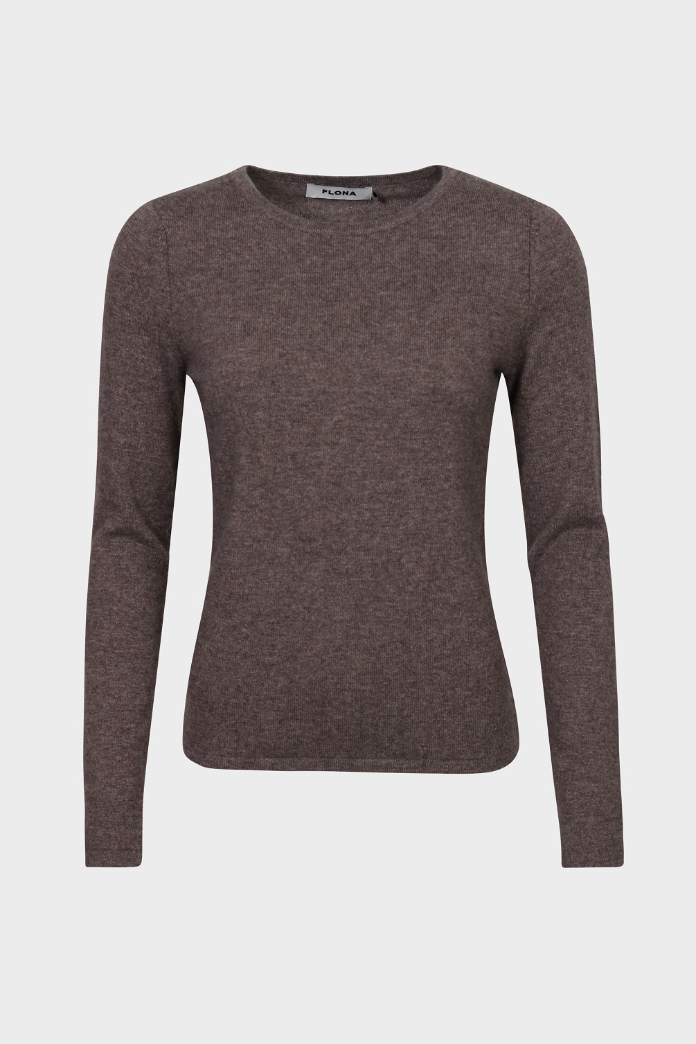 FLONA Fitted Cashmere Sweater in Taupel Melange