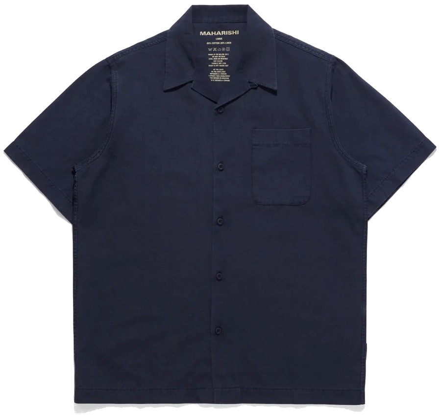 MAHARISHI 4325 Camp Collar Shirt in Navy MAHARISHI 4325 Camp Collar Shirt in Navy