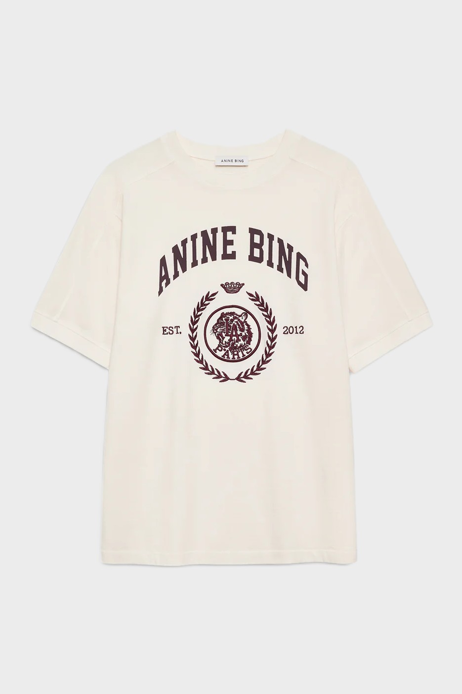 ANINE BING Jaylin Tee Collegiate in Cream