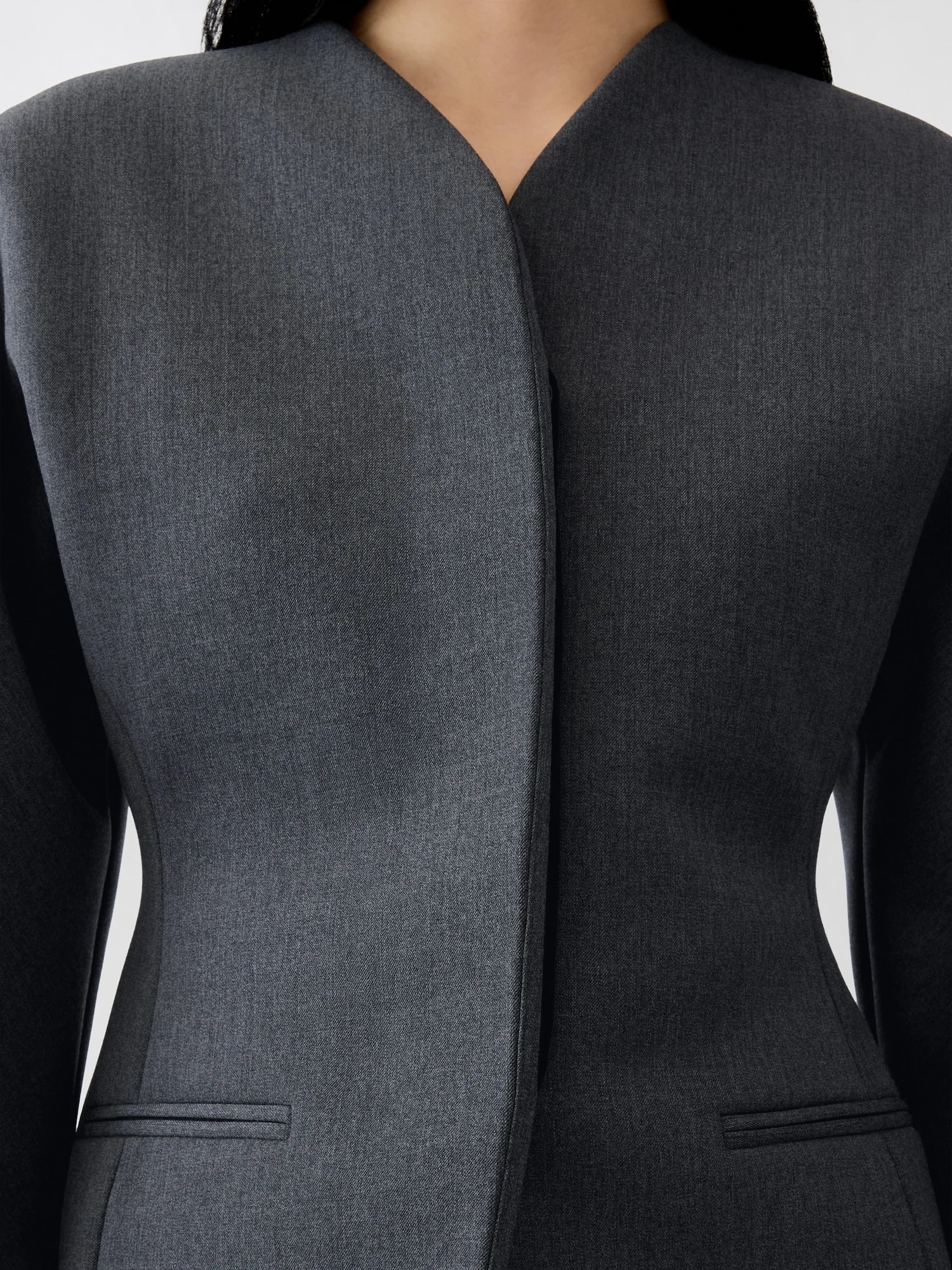JACQUEMUS Ovalo Blazer in Dark Grey