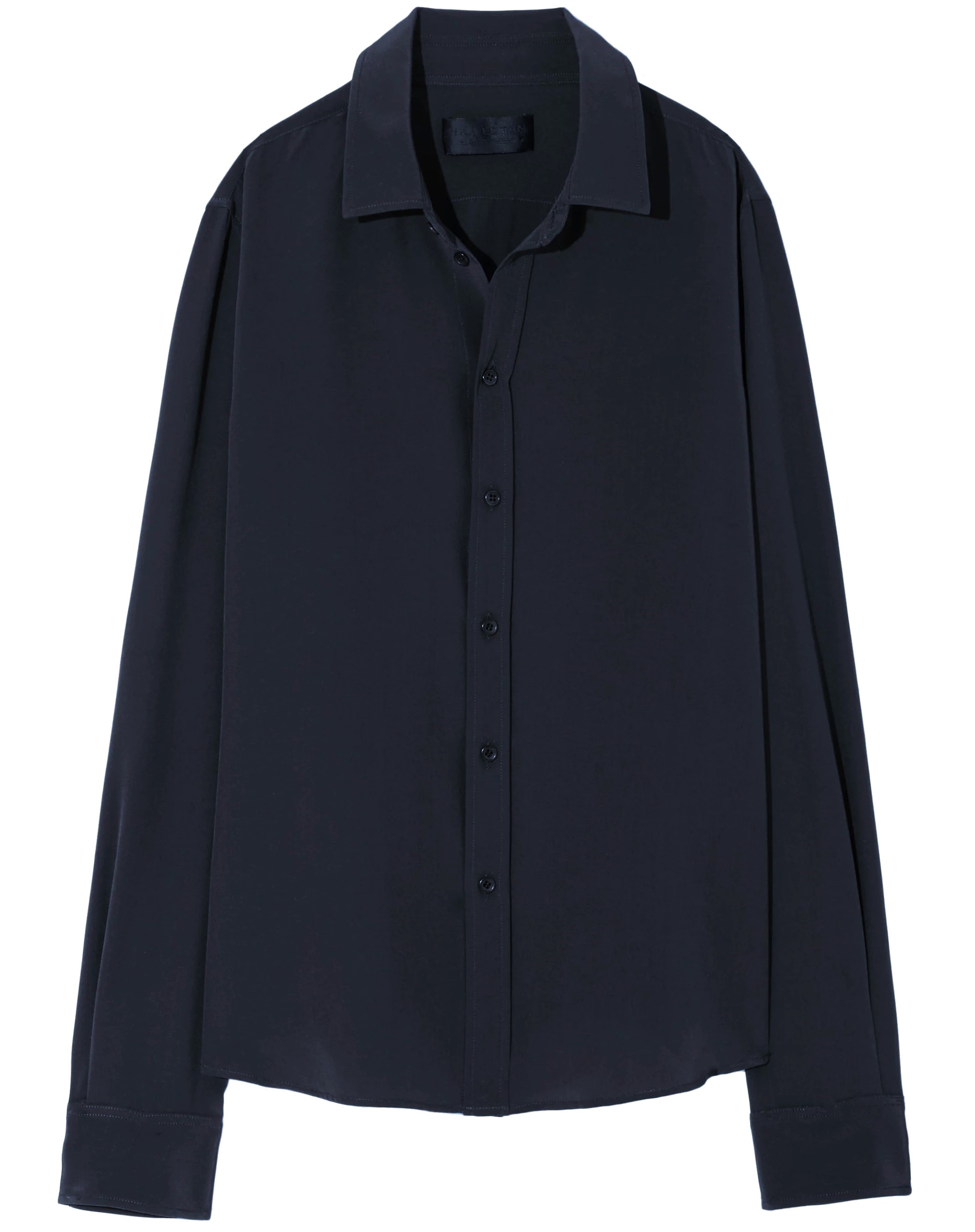NILI LOTAN Gaia Slim Silk Shirt in Midnight