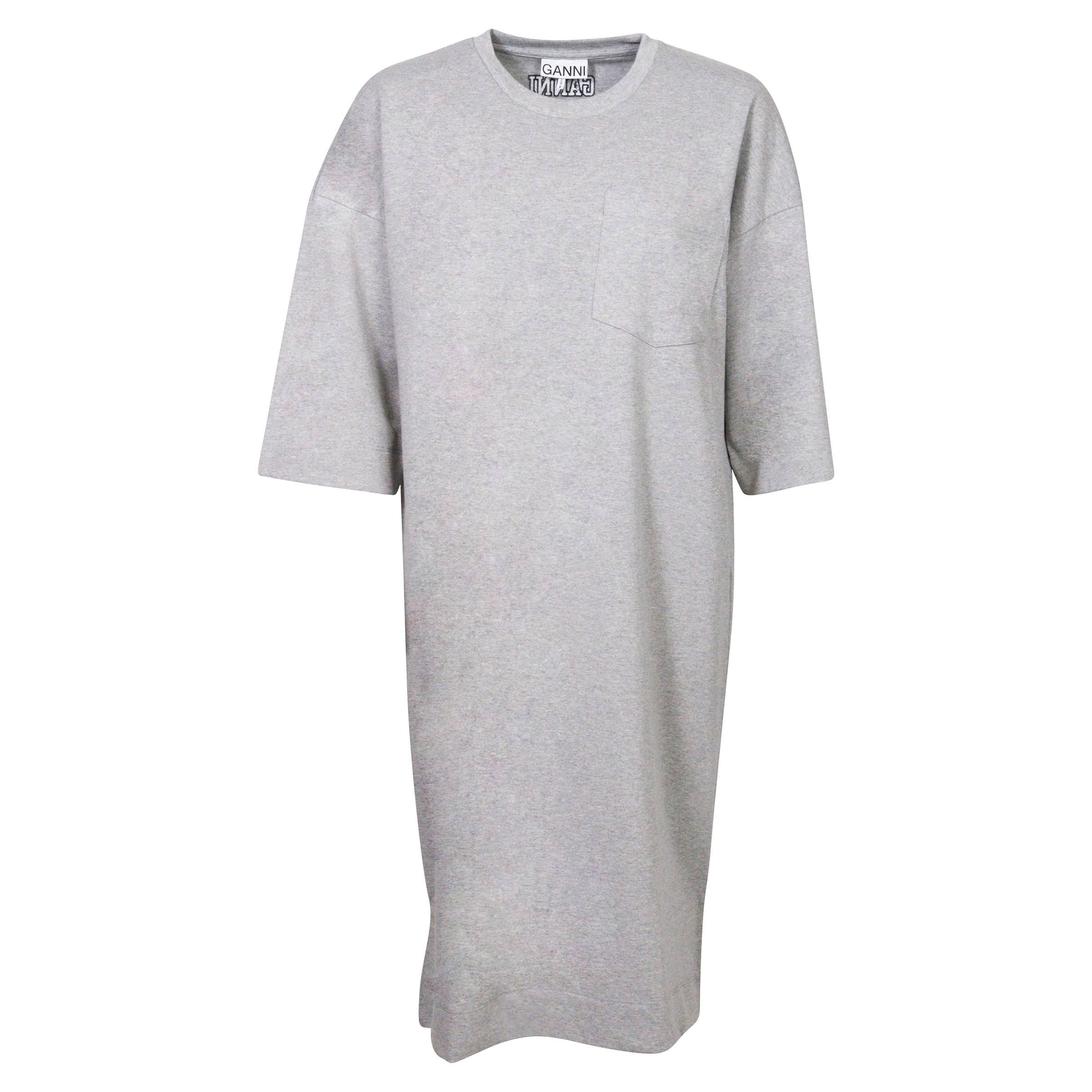 Ganni Recycled Relaxed T-Shirt Dress Grey Melange