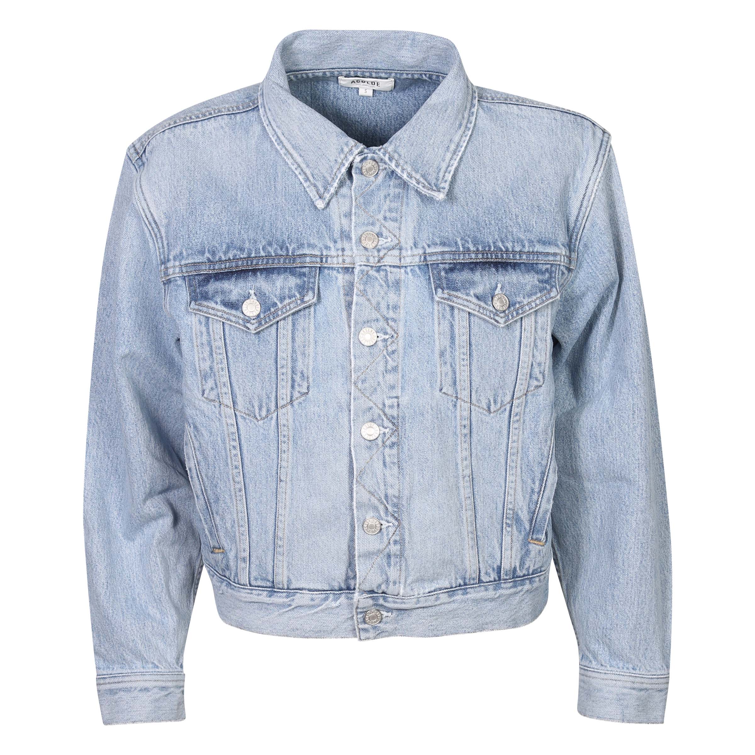 Agolde Denim Jacket Blanca Elasticated Back Light Blue