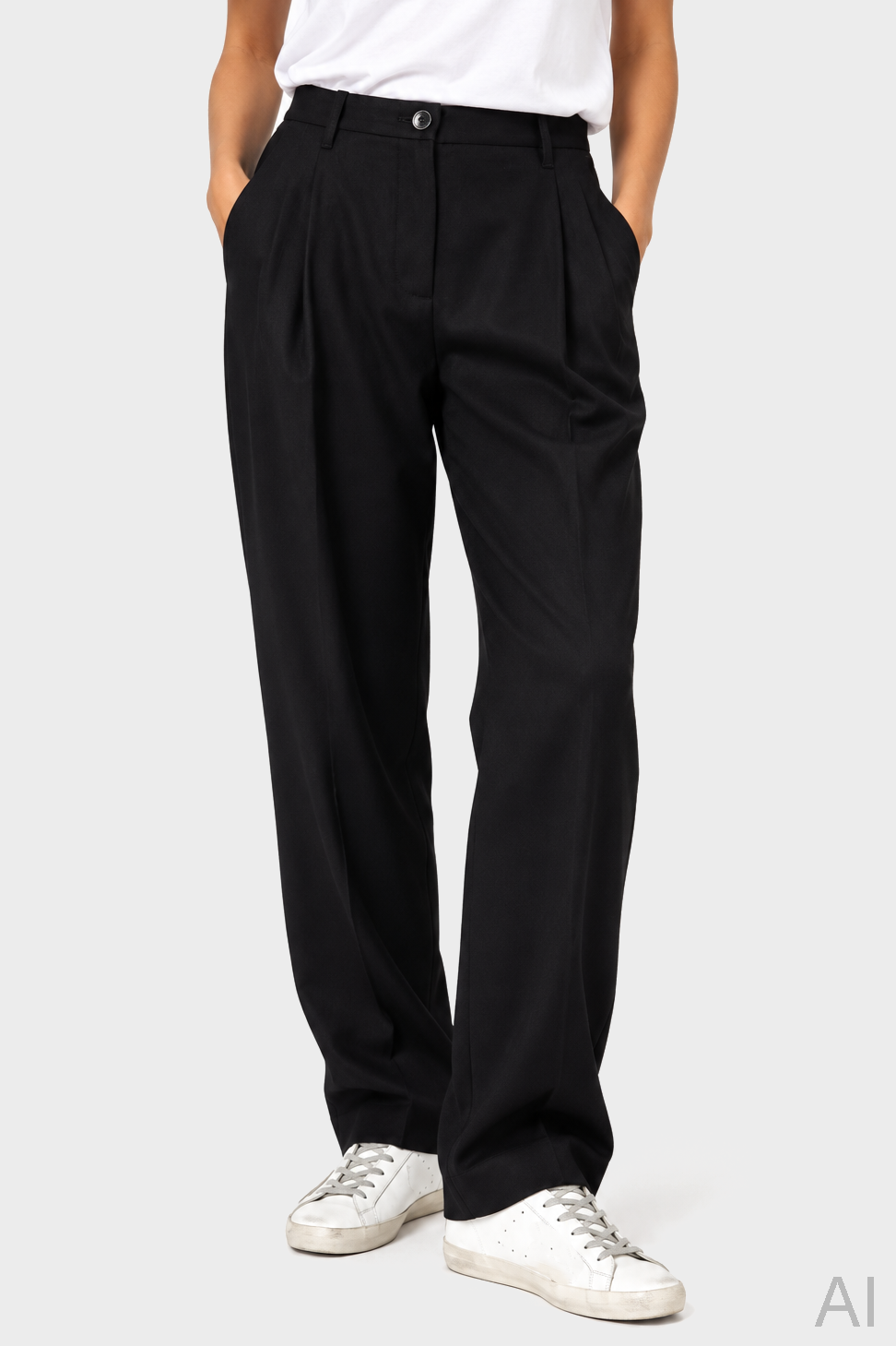 NINE:INTHE:MORNING Janis Wool Stretch Pant in Black