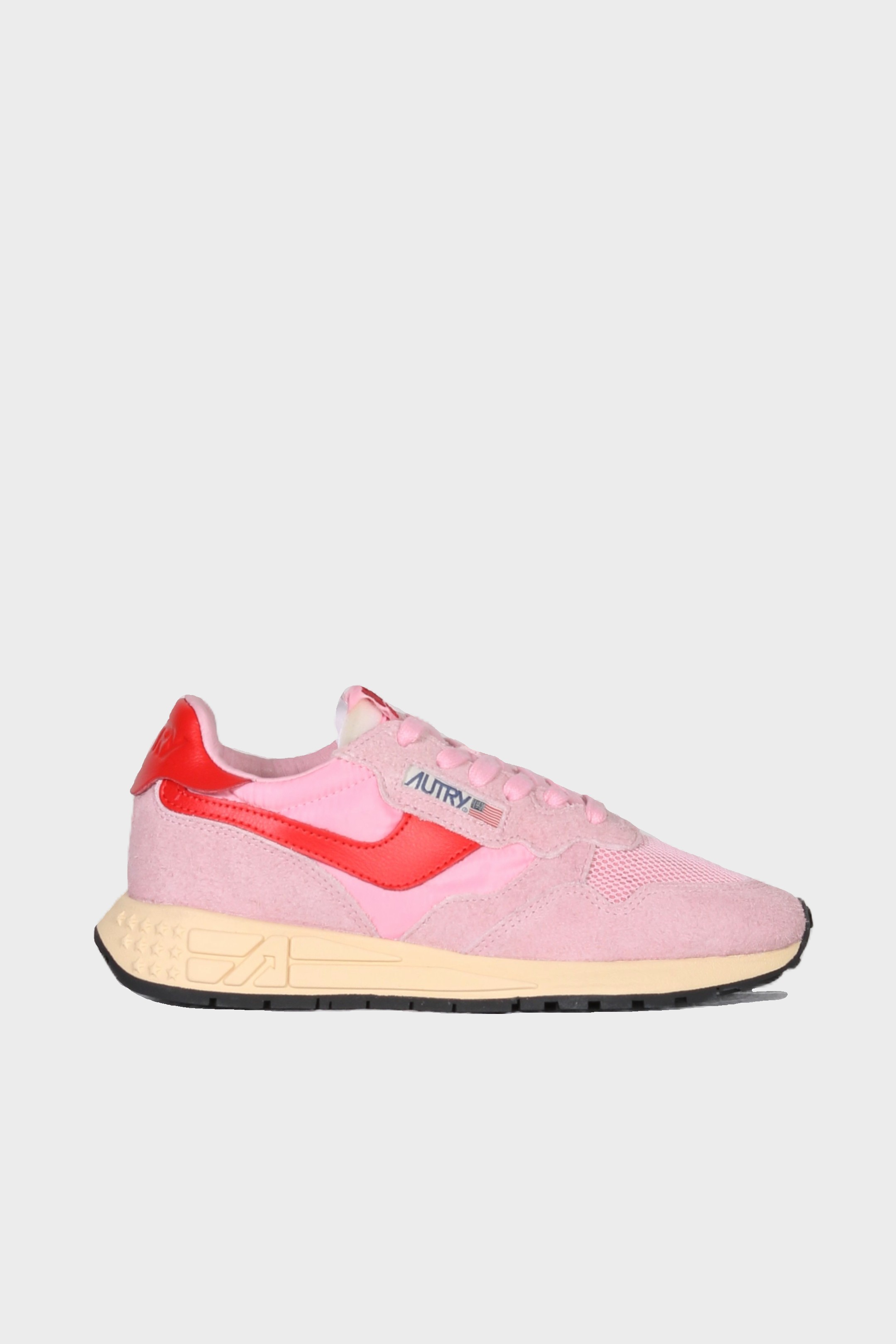 AUTRY ACTION SHOES Reelwind Low Sneaker Suede/Mesh/Pink/Red