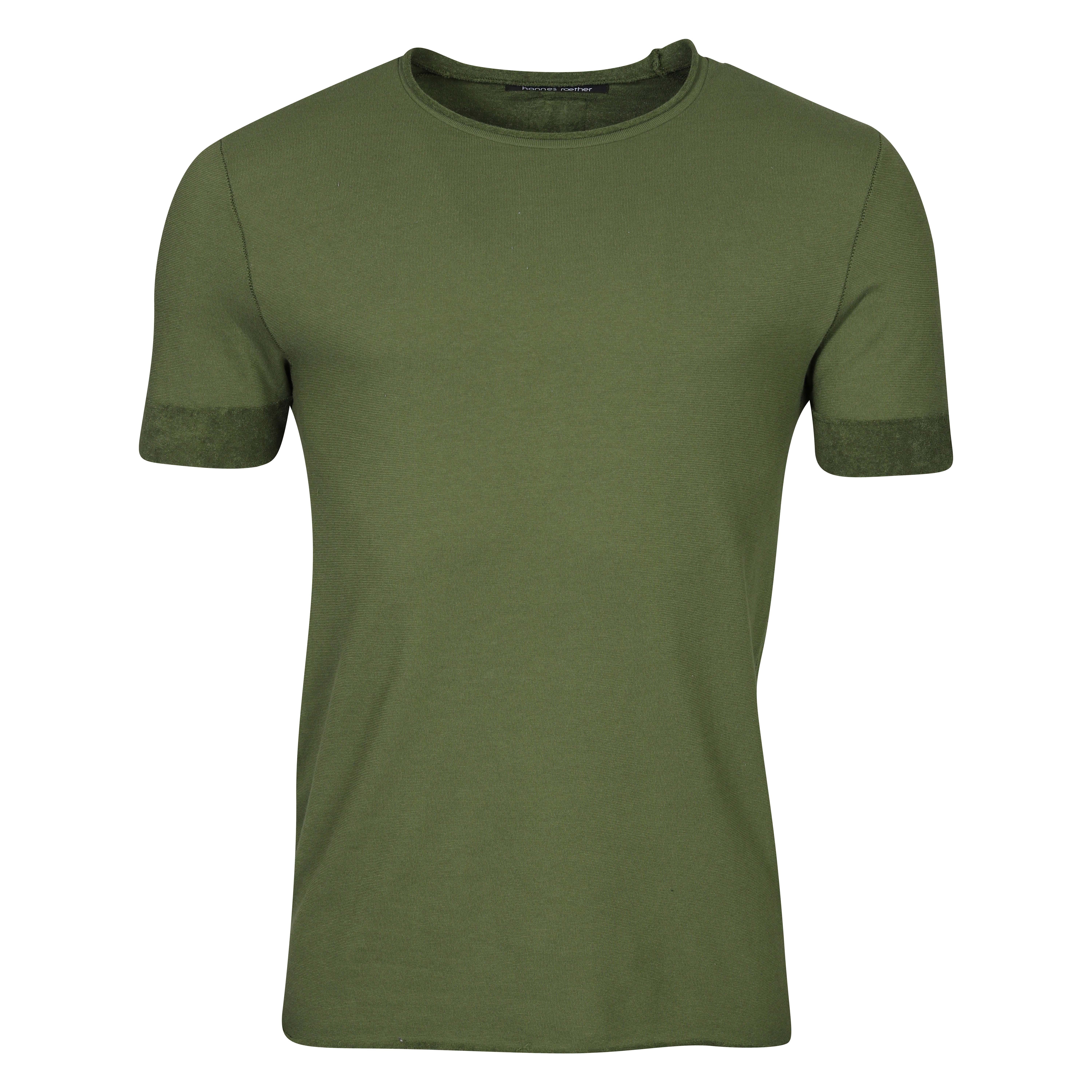 Hannes Roether Frottee T-Shirt in Pesto