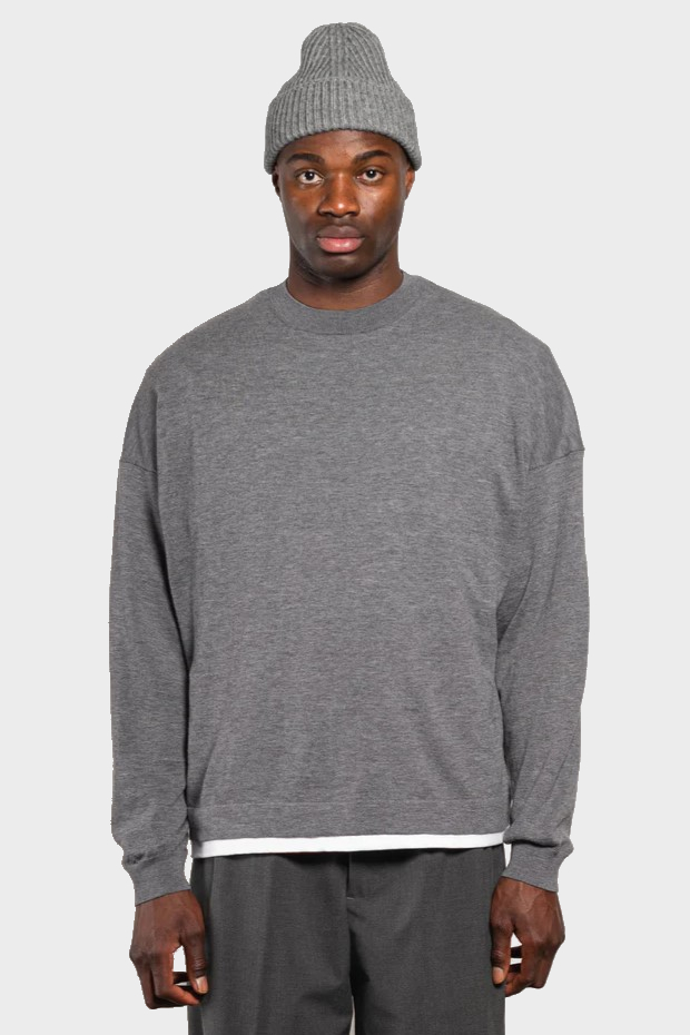 YACAIA Merino/Cashmere Sweater in Grey