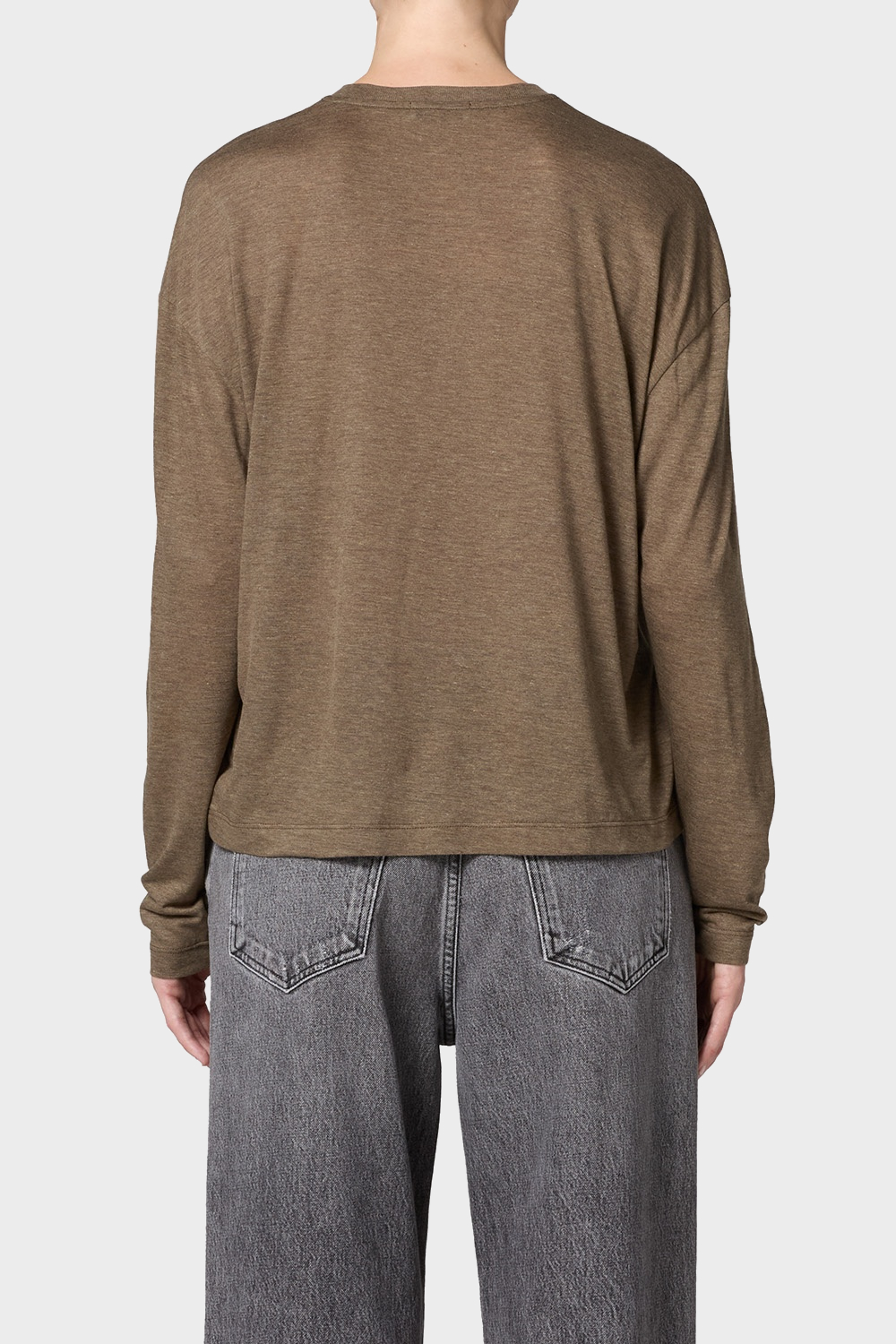 AGOLDE Sasha Tencel Tee in Brown Melange