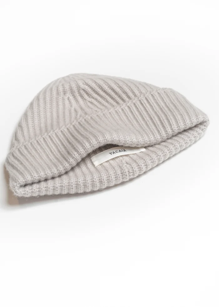 YACAIA Merino/Cashmere Beanie in Light Beige