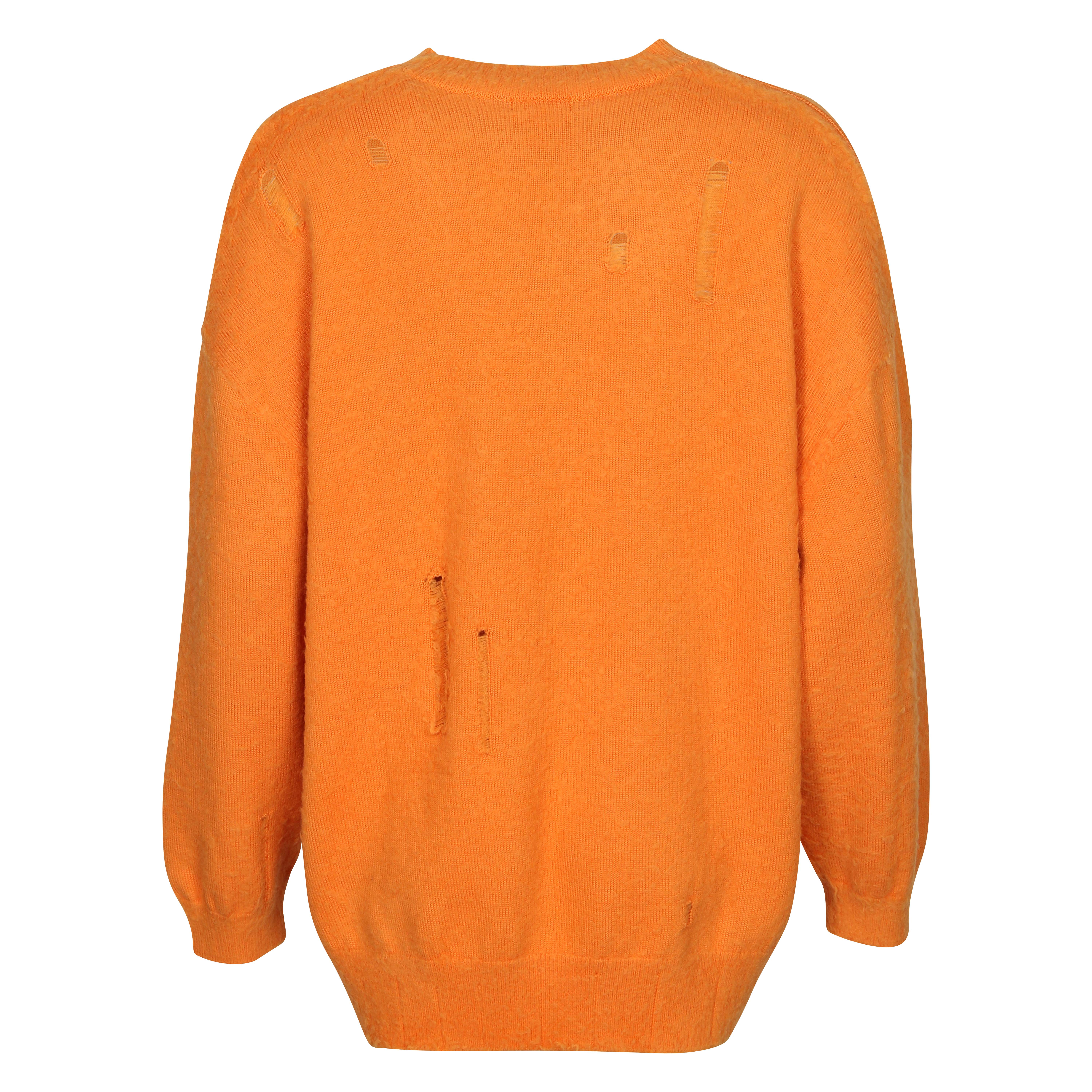 R13 Shaggy Oversized Knit Sweater in Orange