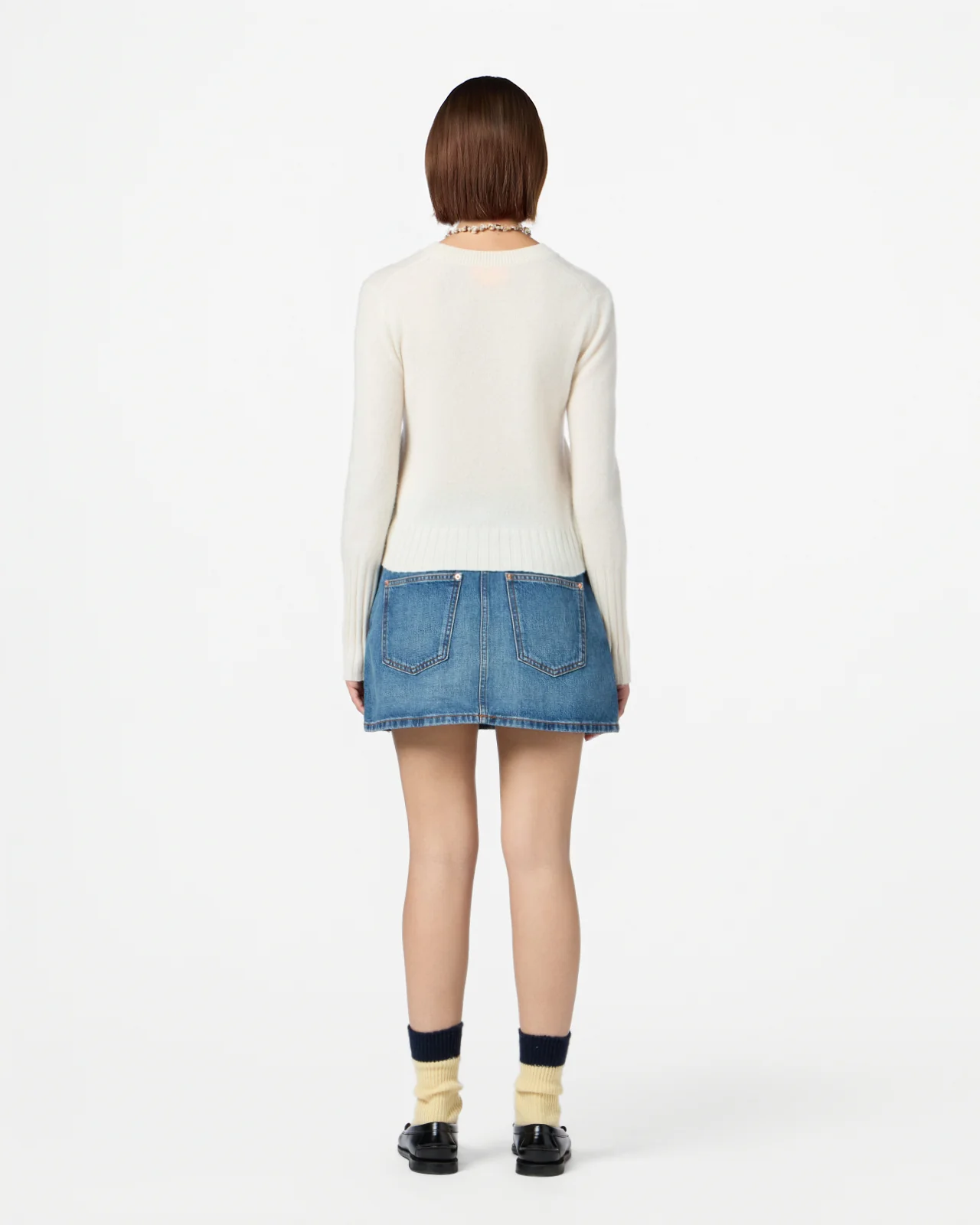 GUEST IN RESIDENCE Shrunken Crewneck Sweater in Cream