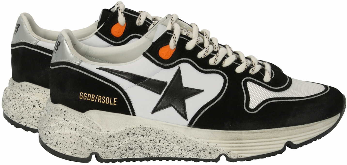 Golden Goose Sneakers Running Whithe-Mesh-Black Star Spray