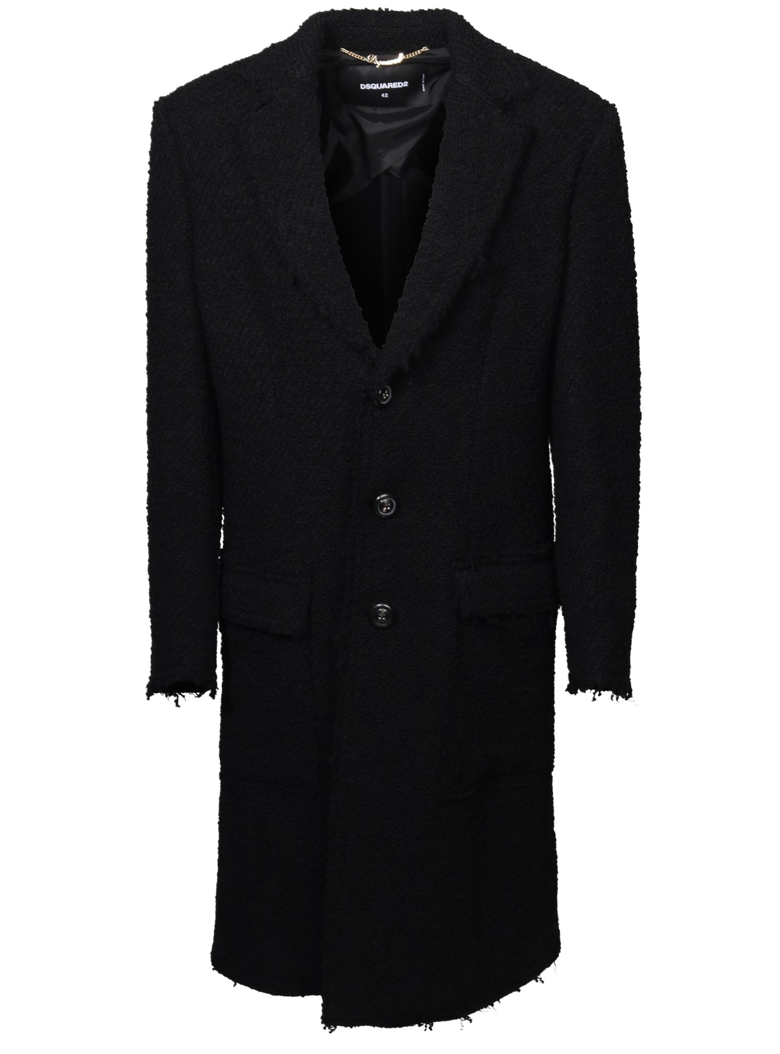 DSQUARED2 Masculine Coat in Black DSQUARED2 Masculine Coat in Black