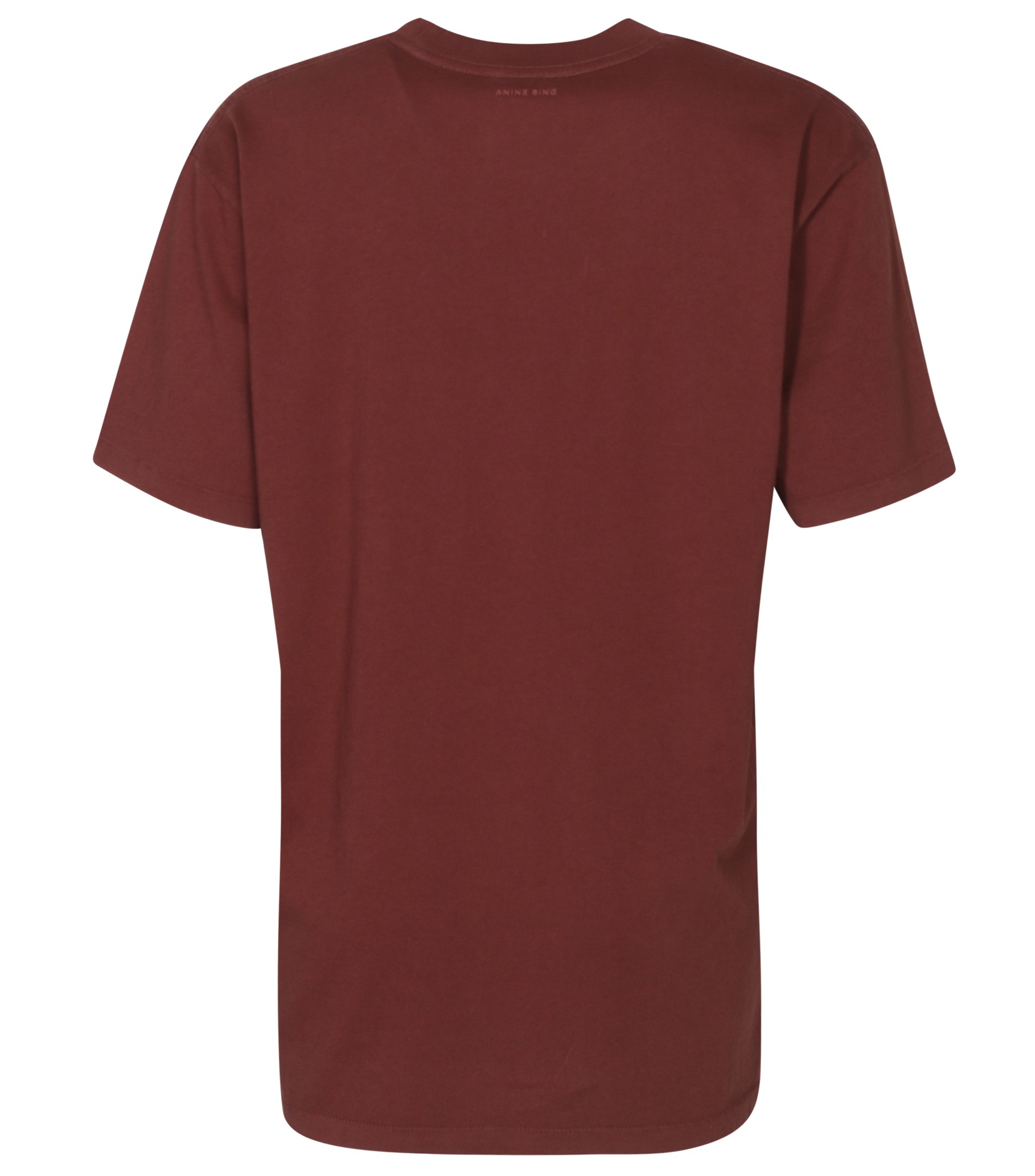 ANINE BING Walker Tee Retro Tiger in Washed Faded Cherry M
