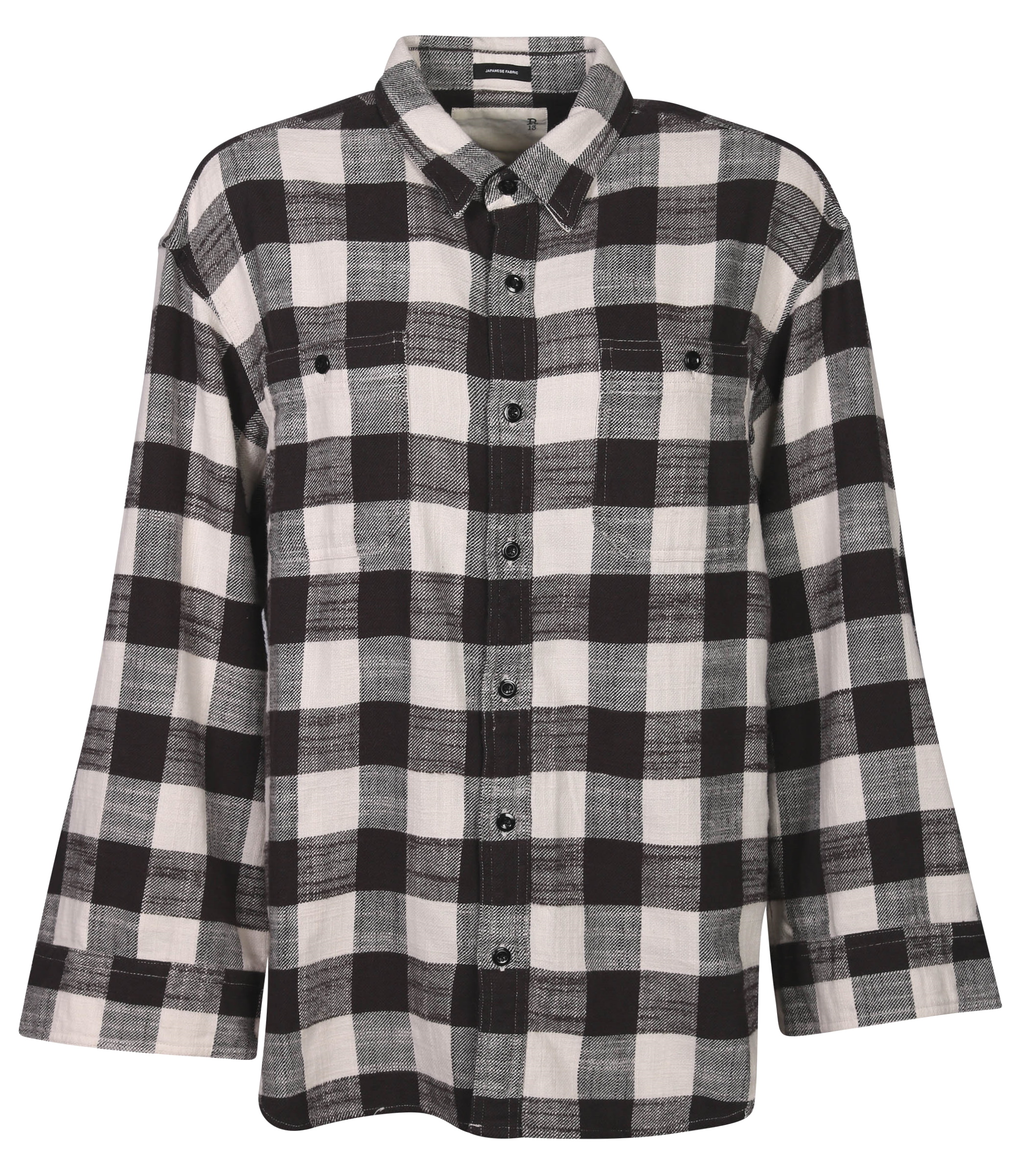 R13 Oversized Sleeve Shirt Black/White Check