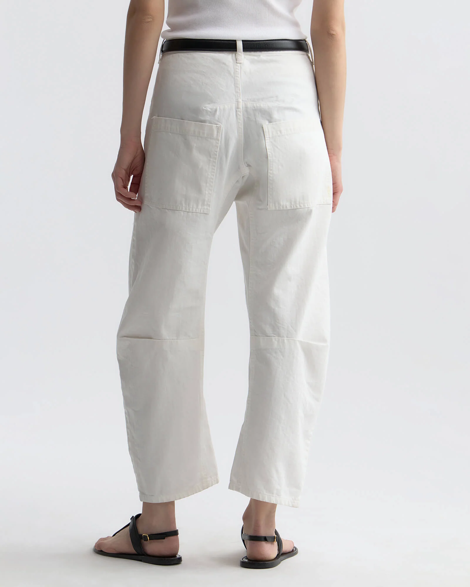 NILI LOTAN Shon Herringbone Pant in Vintage Cream