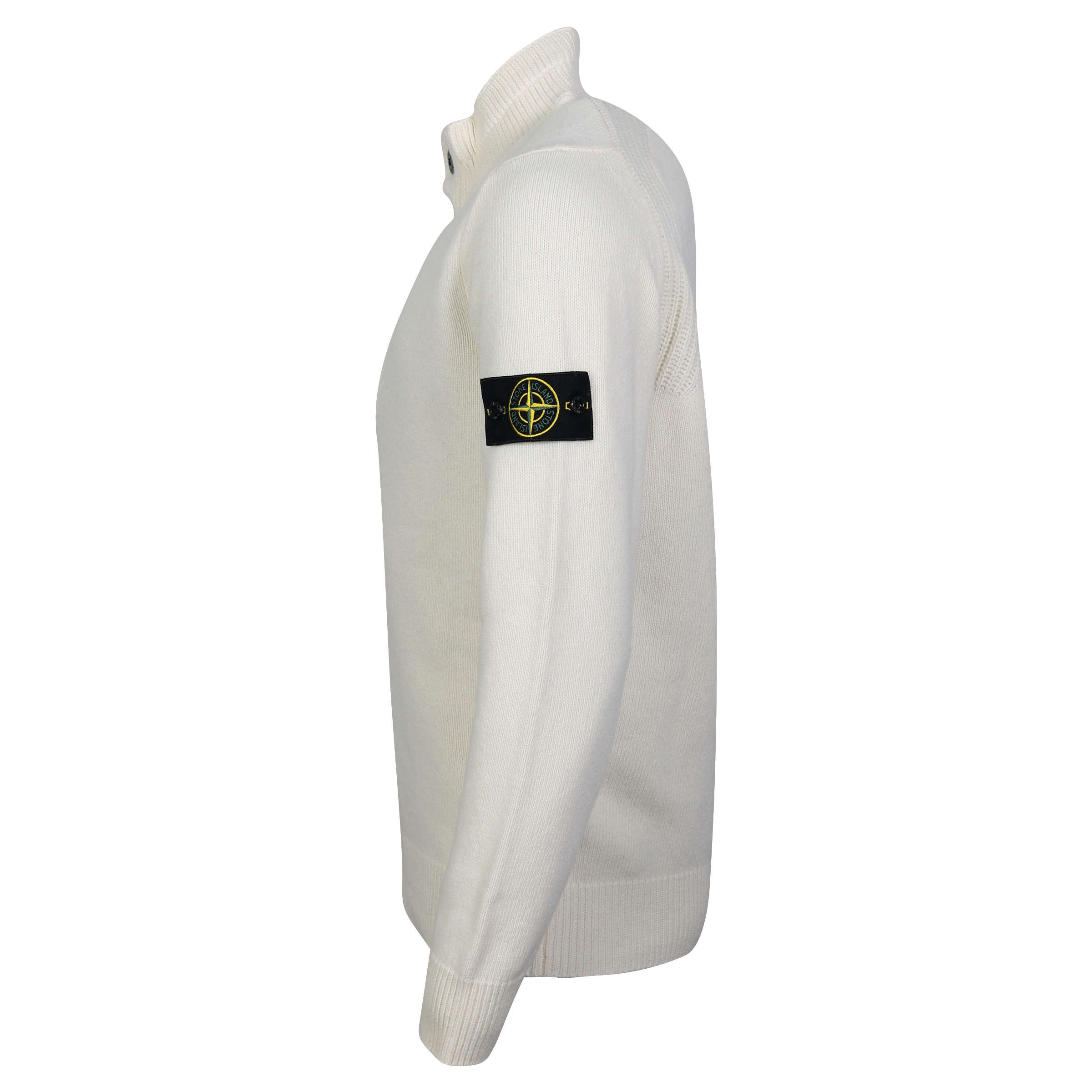 Stone Island Zip/Button Knit Troyer Off White 3XL
