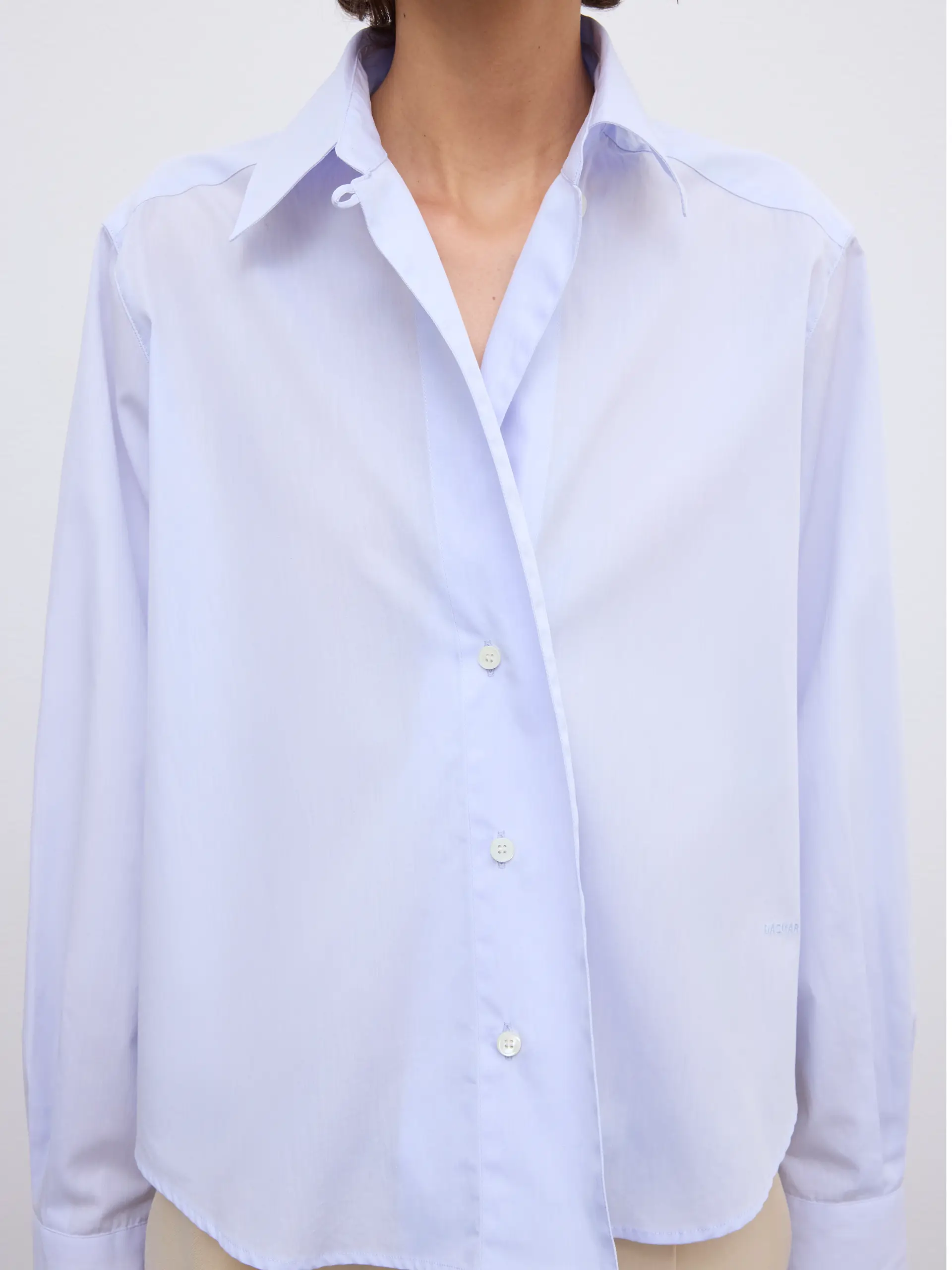 DAGMAR Cropped Shirt in Light Blue