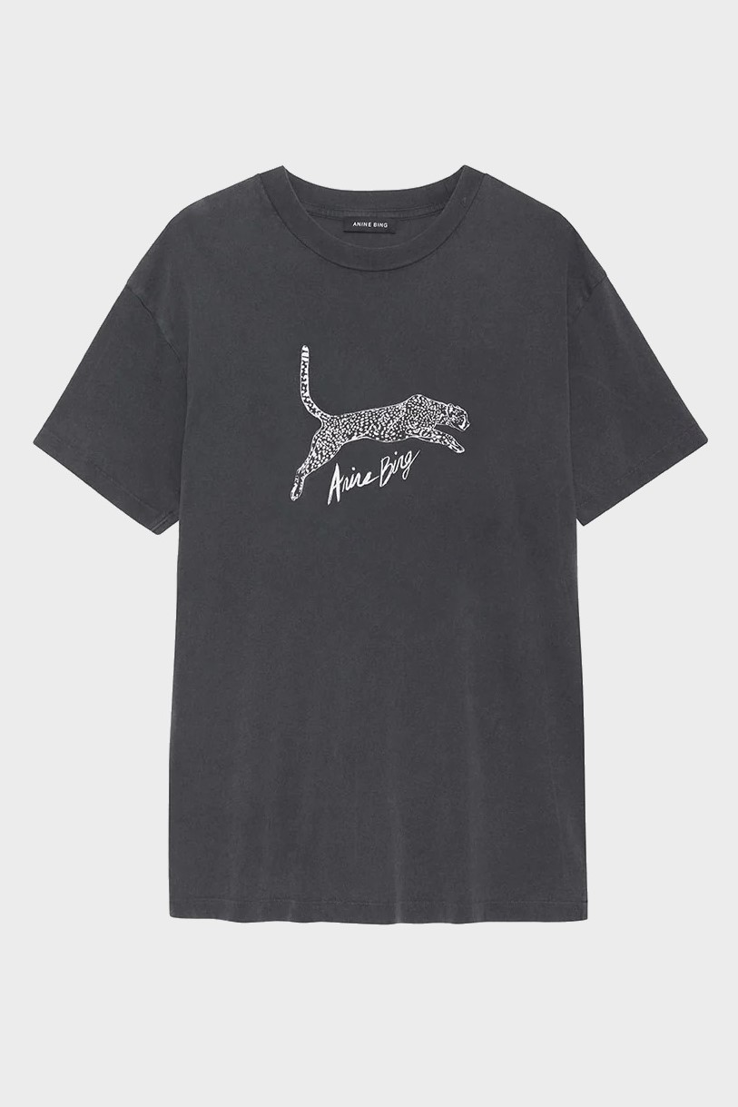 ANINE BING Walker Tee Spotted Leopard