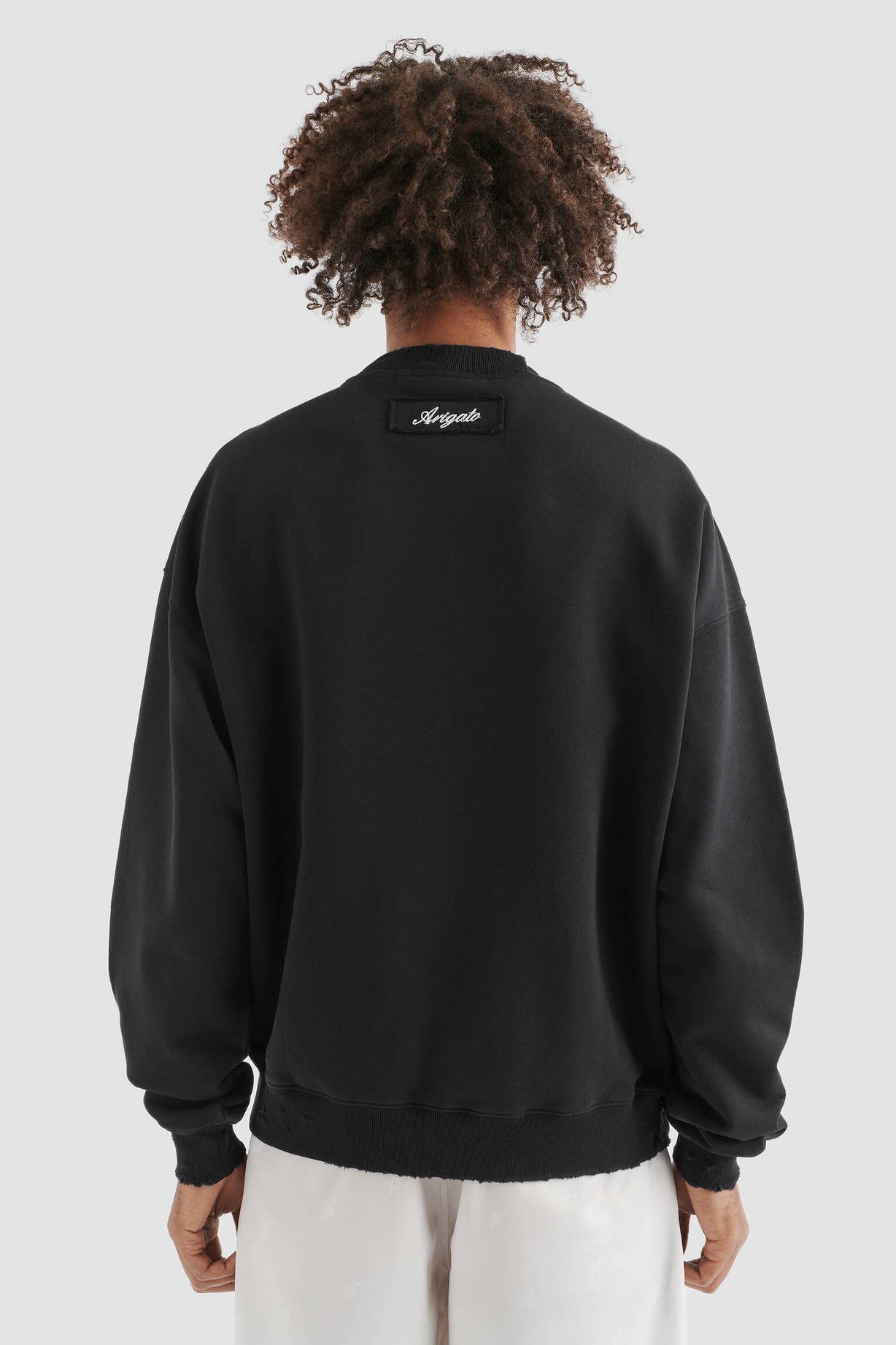 AXEL ARIGATO Vista Distressed Sweatshirt in Black M